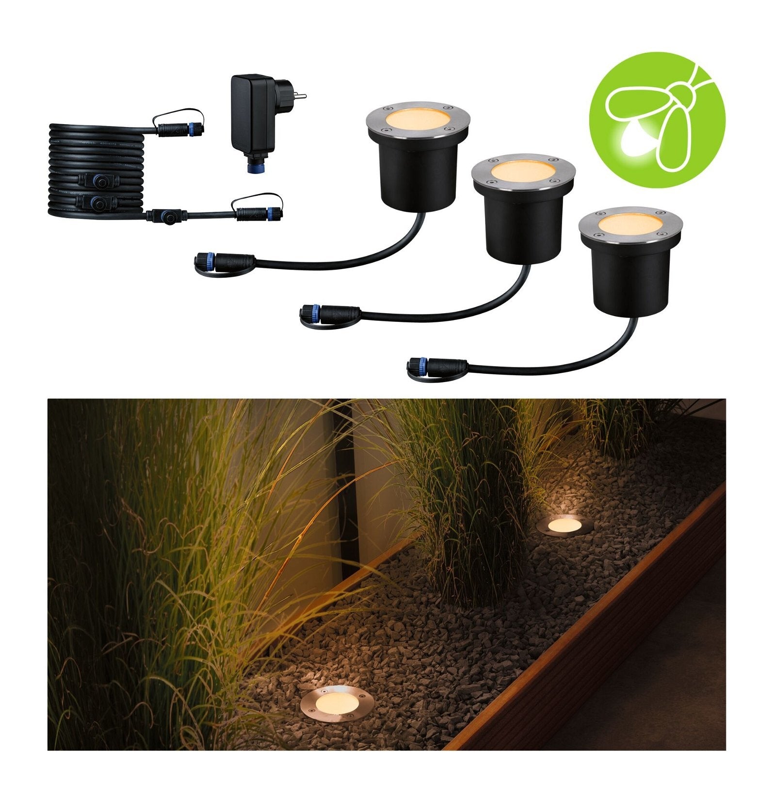  Plug & Shine LED Bodeneinbauleuchte Floor Basisset Insektenfreundlich 