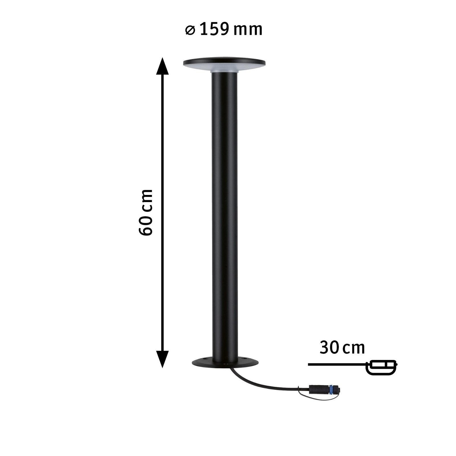  Plug & Shine LED Pollerleuchte Plate Einzelleuchte  IP44 2200K 7W Anthrazit