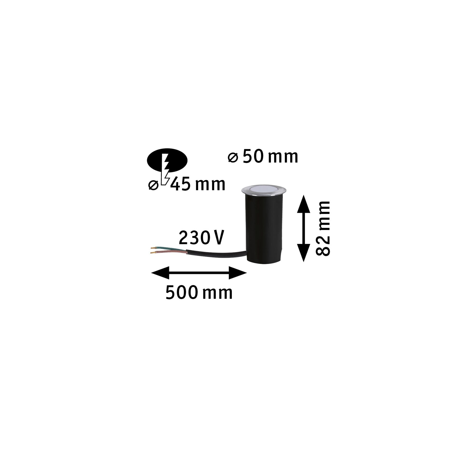 LED Bodeneinbauleuchte Goldlicht IP65 rund 50mm 2200K 2,2W 60lm 230V Alu Kunststoff/Metall