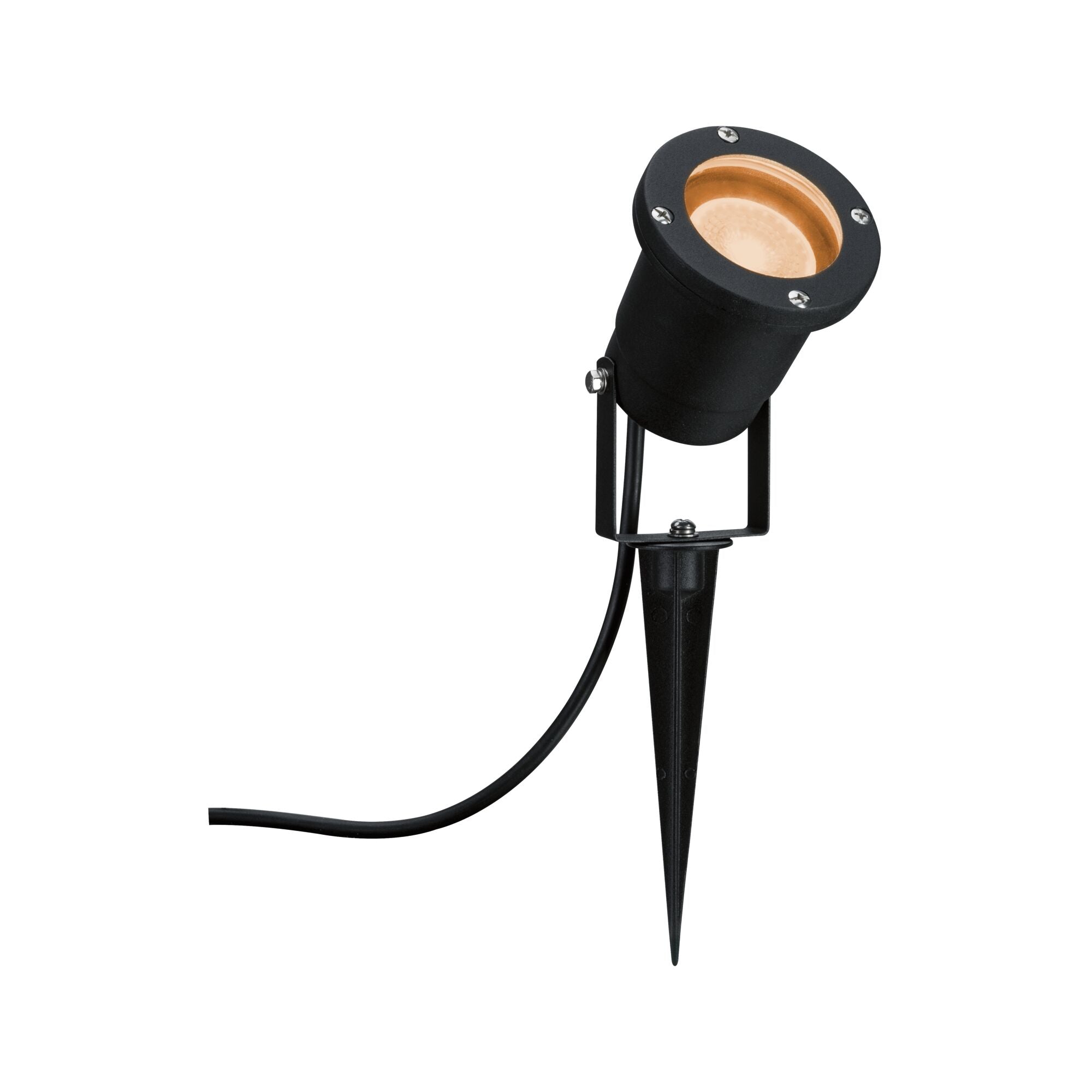 LED Gartenstrahler Goldlicht IP65 rund 92mm 2200K 4,3W 320lm 230V 38-38° Schwarz Metall