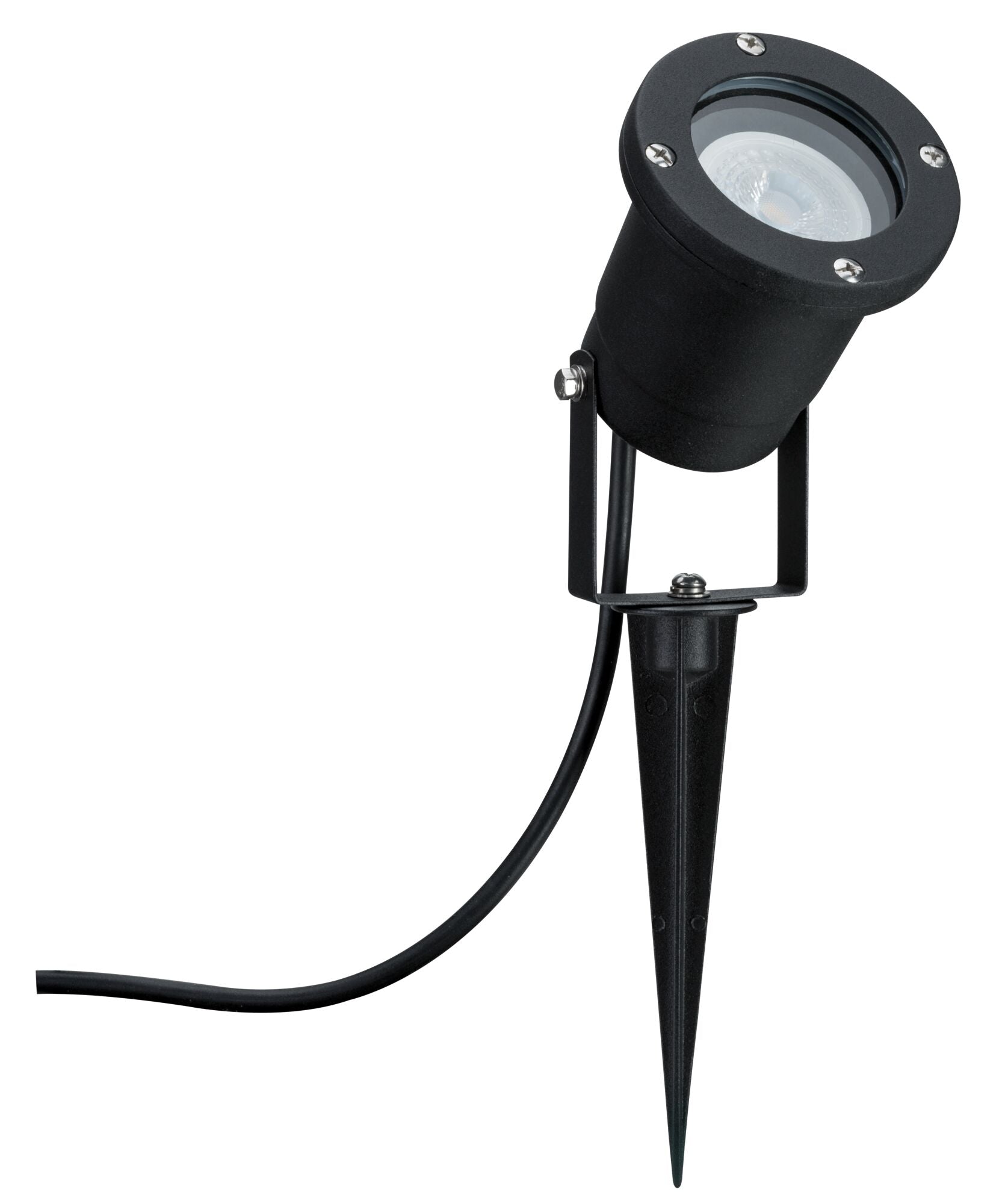 LED Gartenstrahler Goldlicht IP65 rund 92mm 2200K 4,3W 320lm 230V 38-38° Schwarz Metall