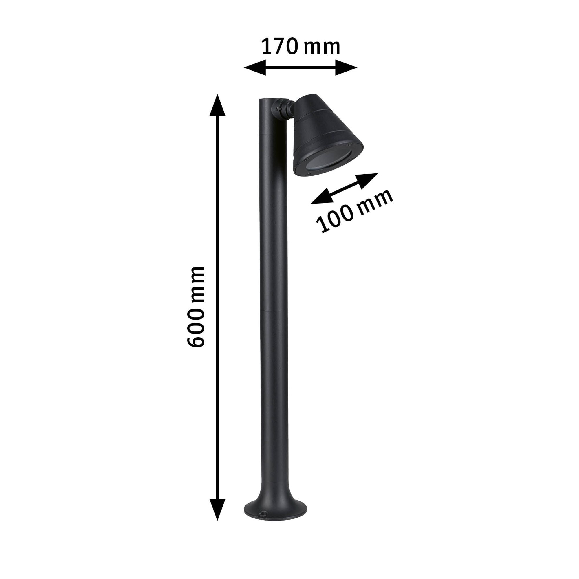 Pollerleuchte Trian IP44 rund 600mm max. 35W 230V Anthrazit GU10 Aluminium