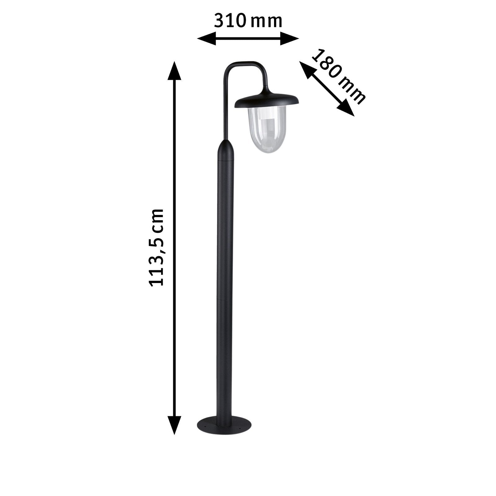  Pollerleuchte Vintario  IP44 rund 1.135mm max. 20W 230V Anthrazit E27 Aluminium