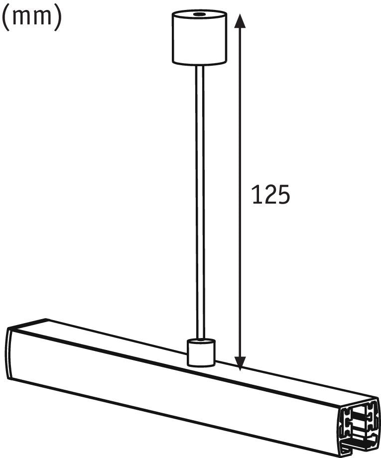 Schienensystem Stangenabhängung 125/250mm Alu gebürstet