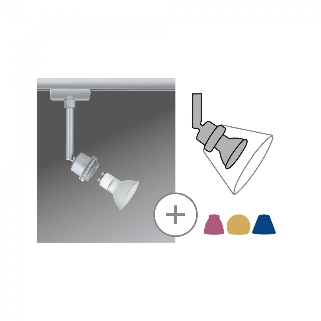 URail System DecoSystems LED Spot 1x3,5W GZ10 230V Chrom matt Metall