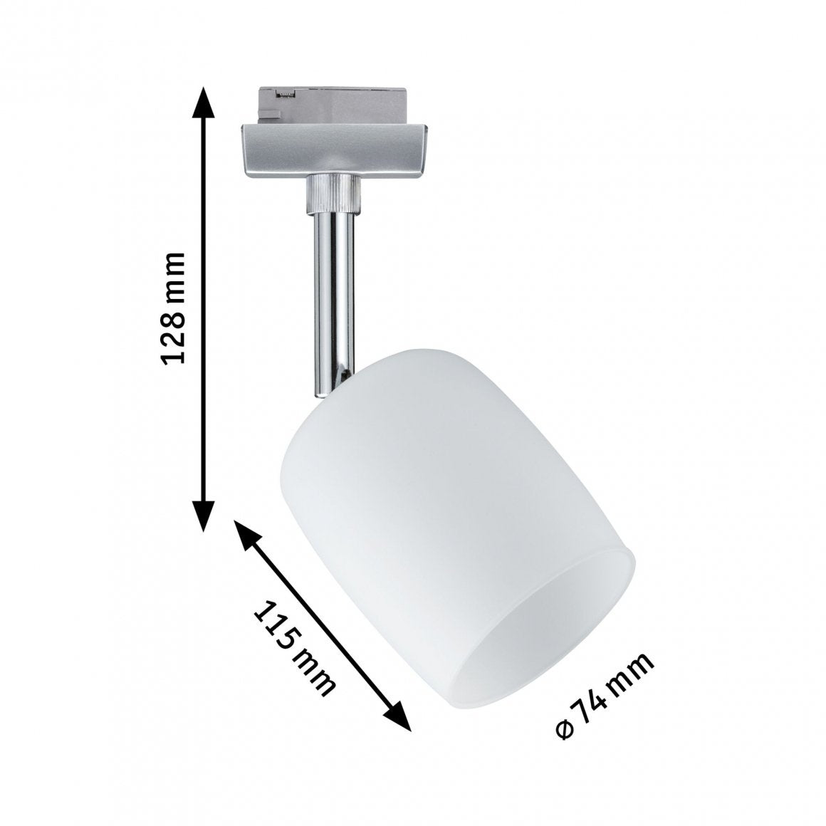 URail System Spot Blossom max. 1x10W G9 Chrom matt/Satin 230V Metall/Glas