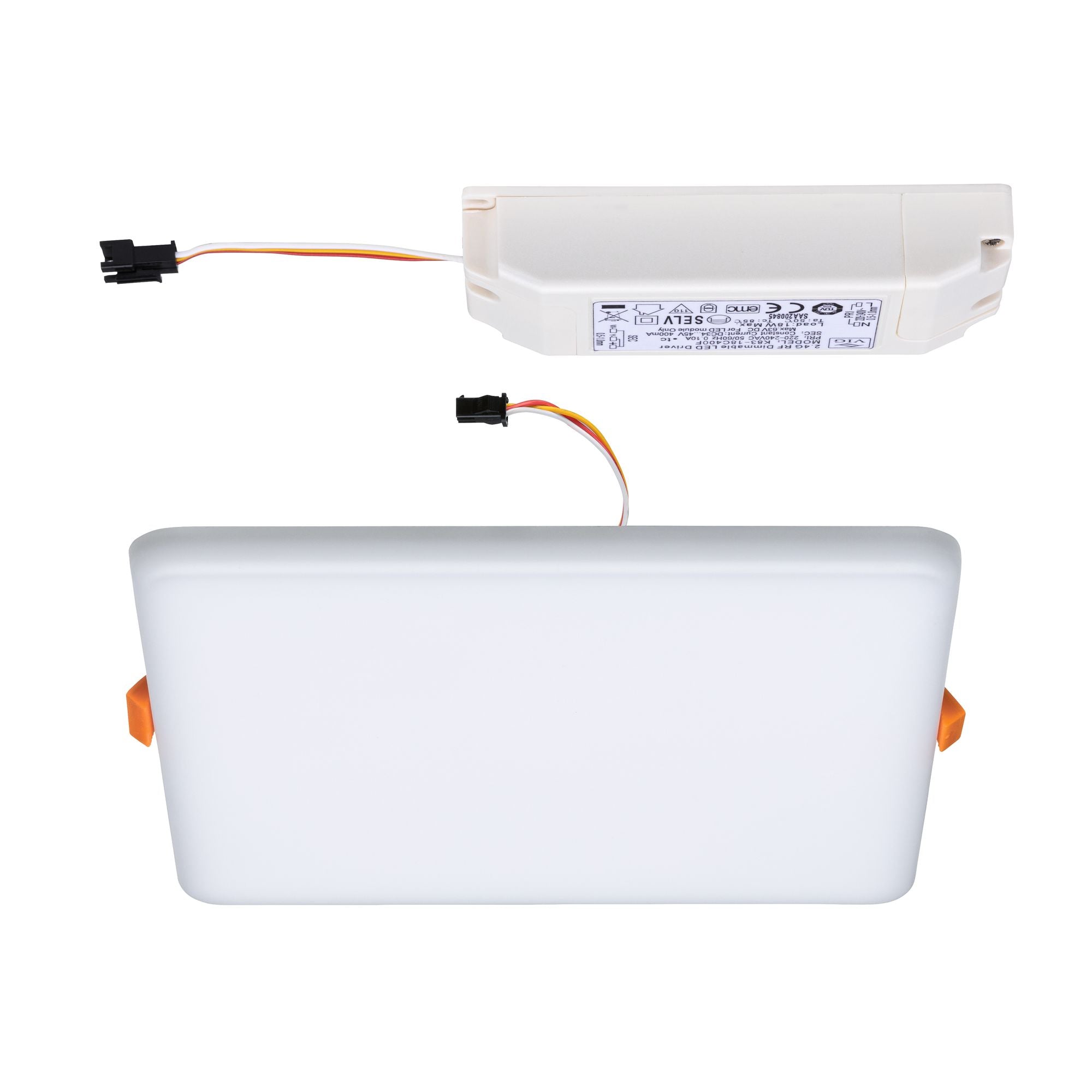 VariFit Veluna IP44 eckig 185x185mm 14W 1000lm White Switch Transparent