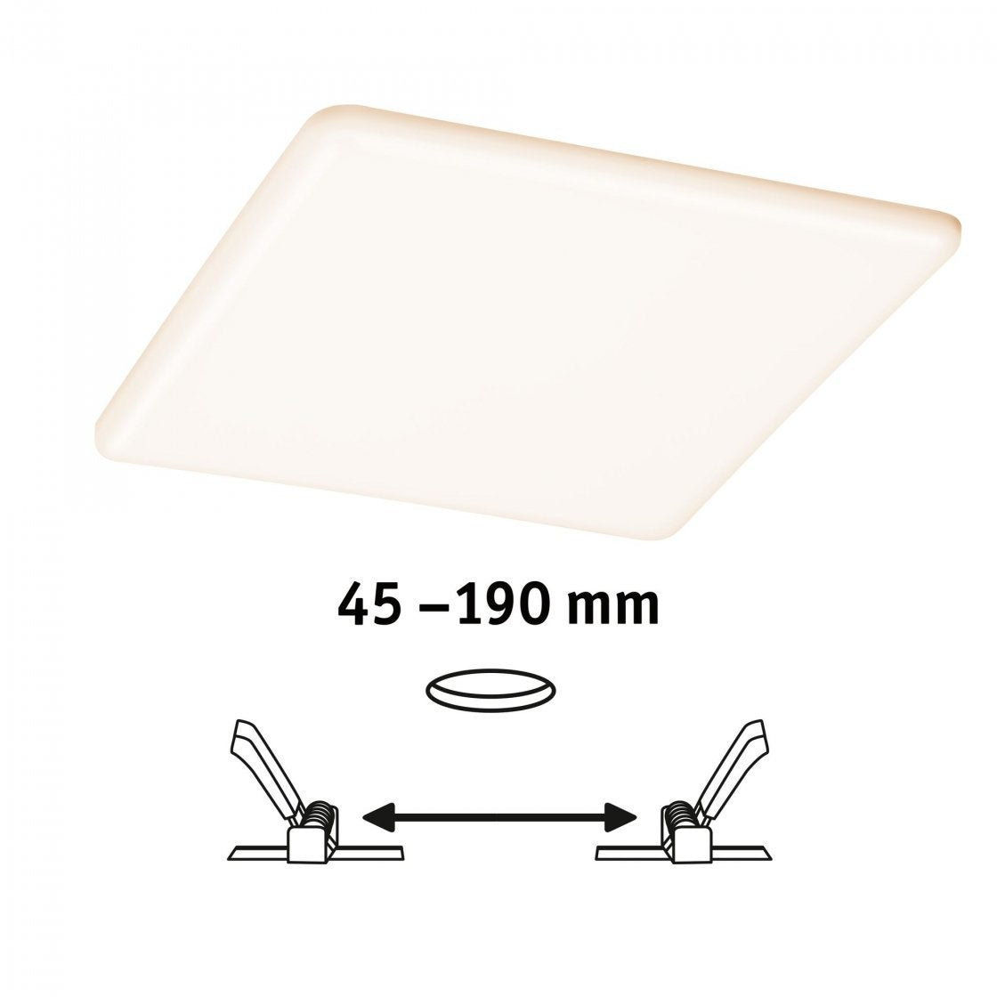  VariFit LED Einbaupanel Veluna IP44  IP44 eckig 215x215mm White Switch Transparent