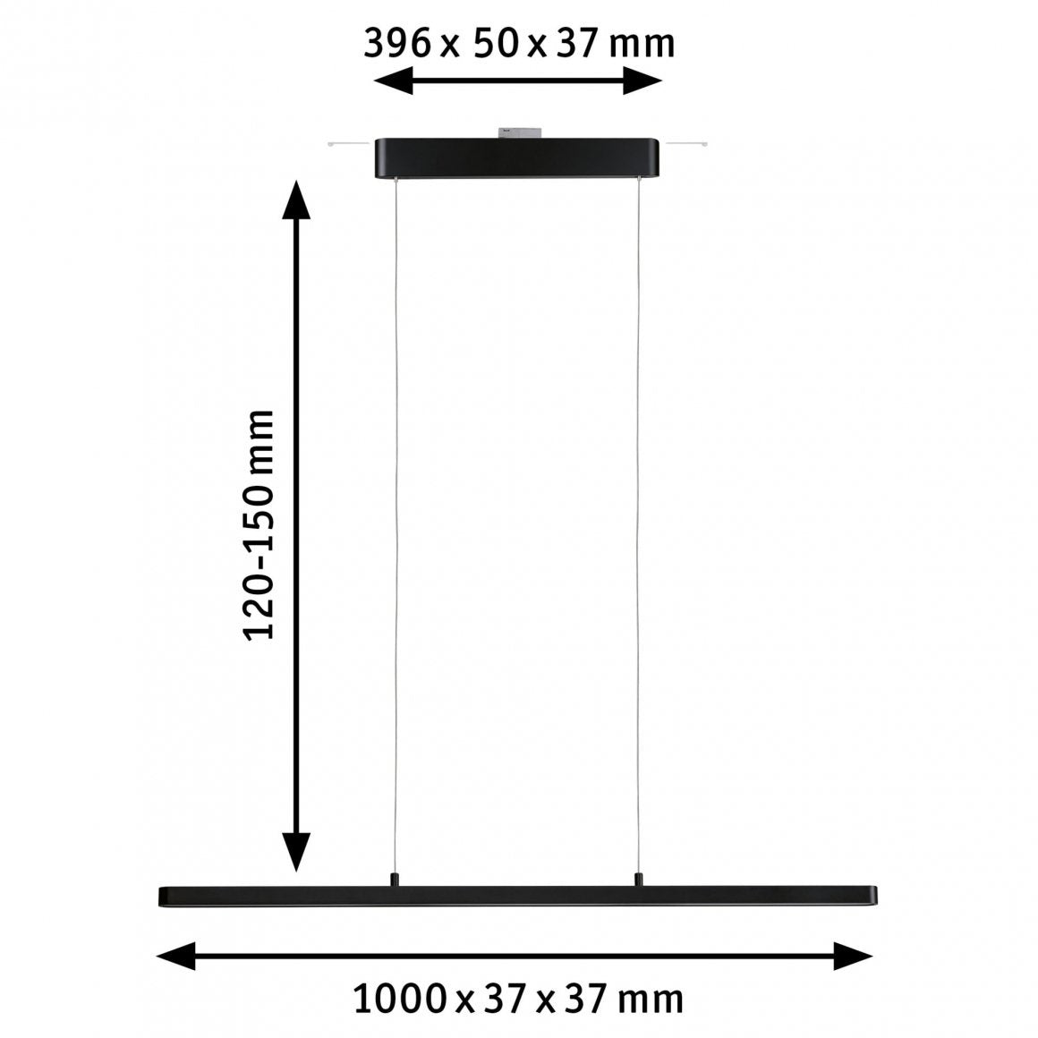  URail LED Pendel Lento  3x1800lm 3x13,5W Tunable White dimmbar 230V Schwarz matt