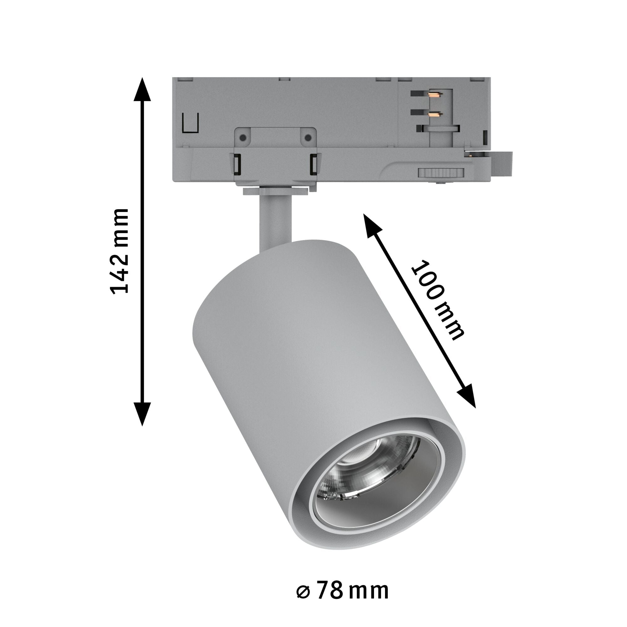 ProRail3 Kratos 36° 3000lm 25W 3000K 230V Silber