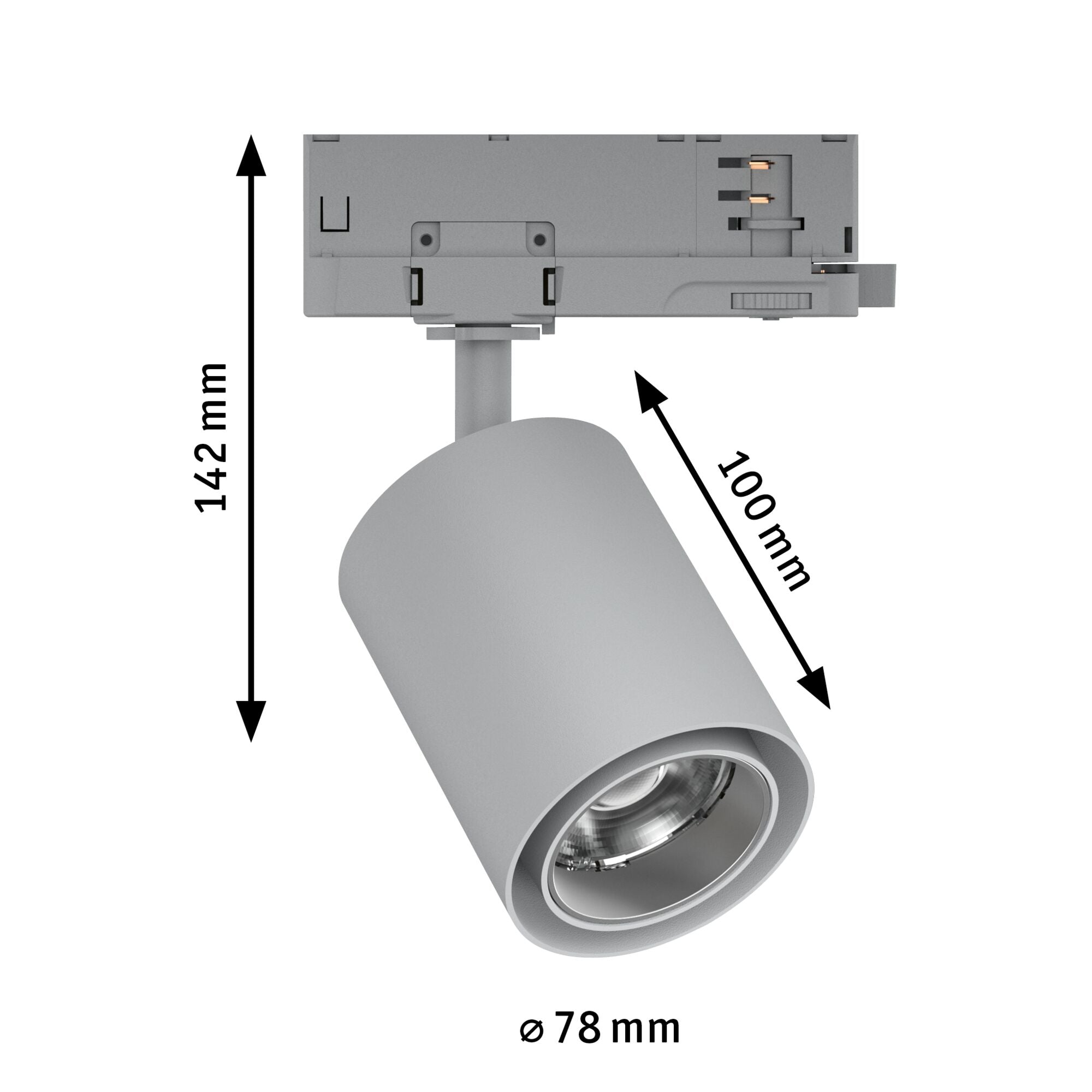 ProRail3 Kratos 50° 3000lm 25W 3000K 230V Silber