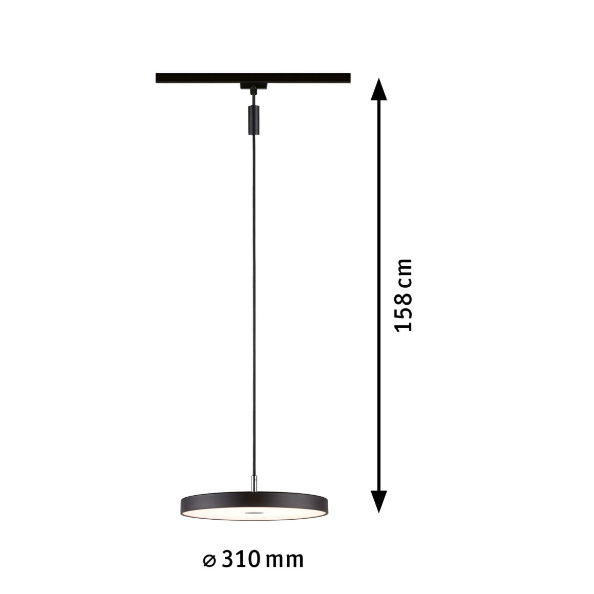 URail LED Pendel 3-Step-Dim Hildor  850lm 15W 3000K oder 4000K dimmbar 230V Schwarz matt