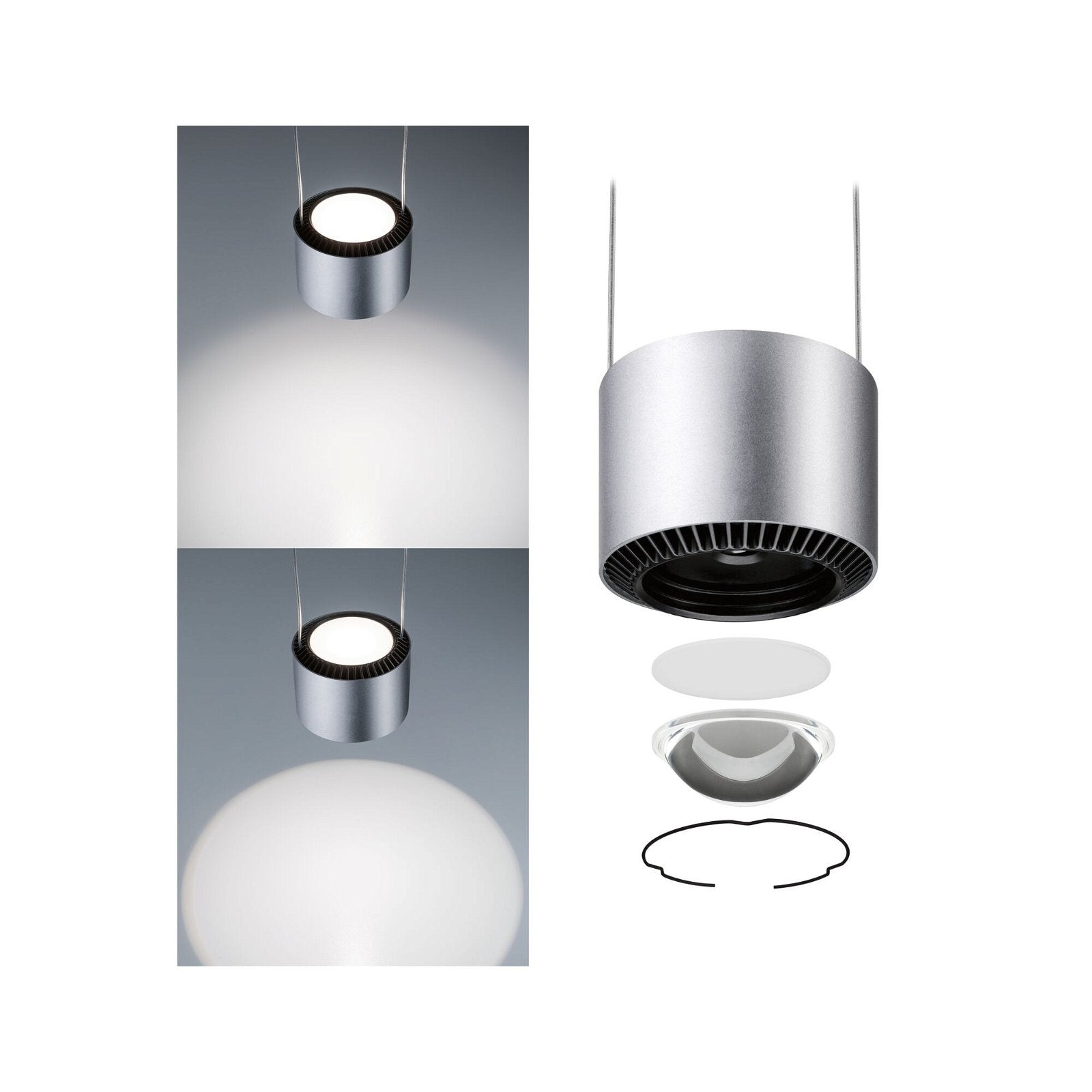  URail LED Pendel Aldan  930lm / 530lm 8,5 / 1x4,5W 4000K dimmbar 230V Chrom matt/Schwarz