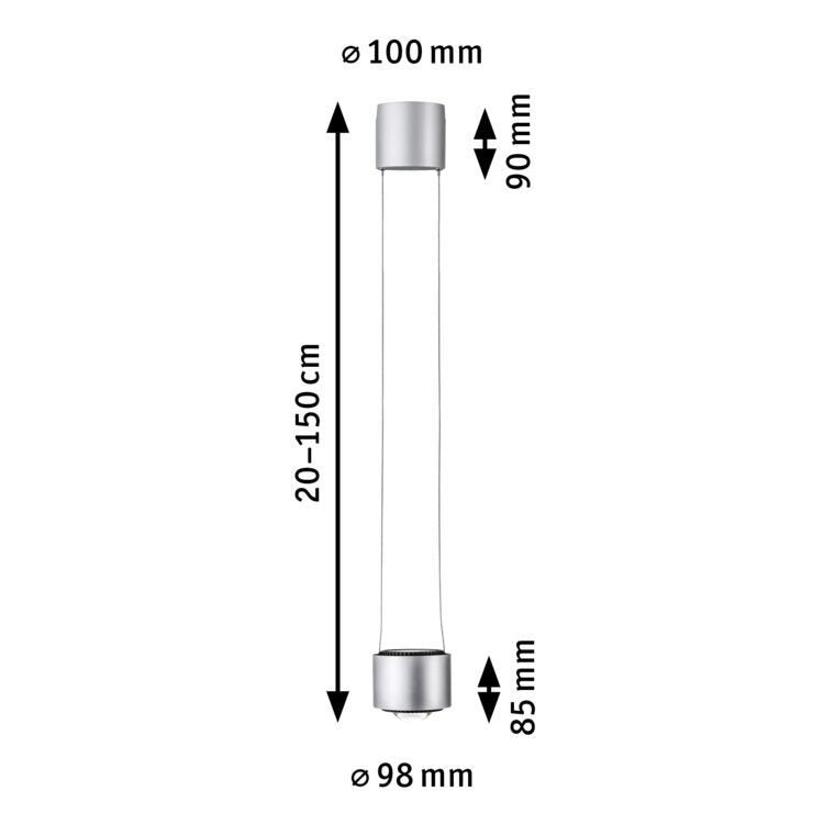  URail LED Pendel Aldan  930lm / 530lm 8,5 / 1x4,5W 4000K dimmbar 230V Chrom matt/Schwarz