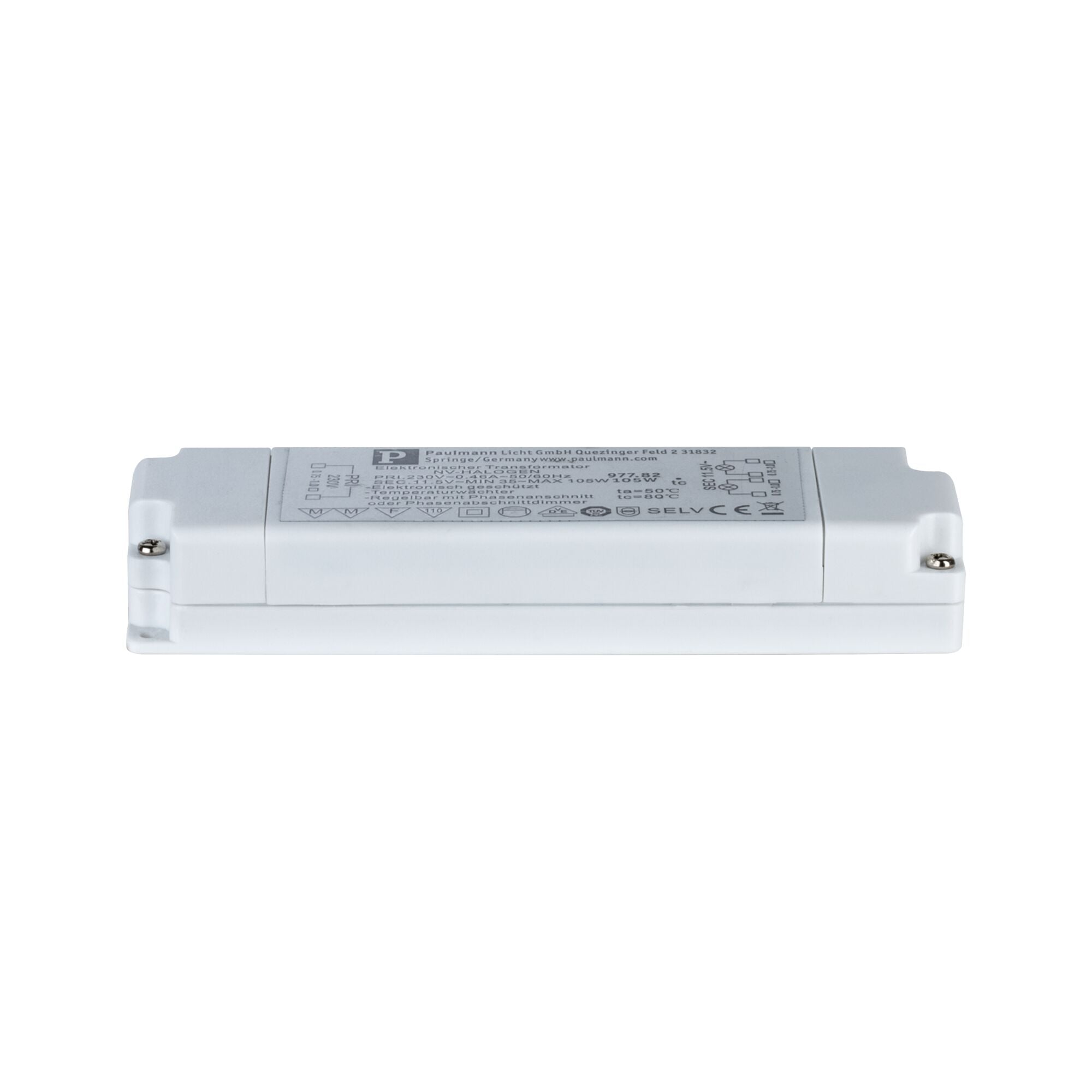 VDE Flat  Halogen AC max. 35-105W 230/12V 105VA Weiß