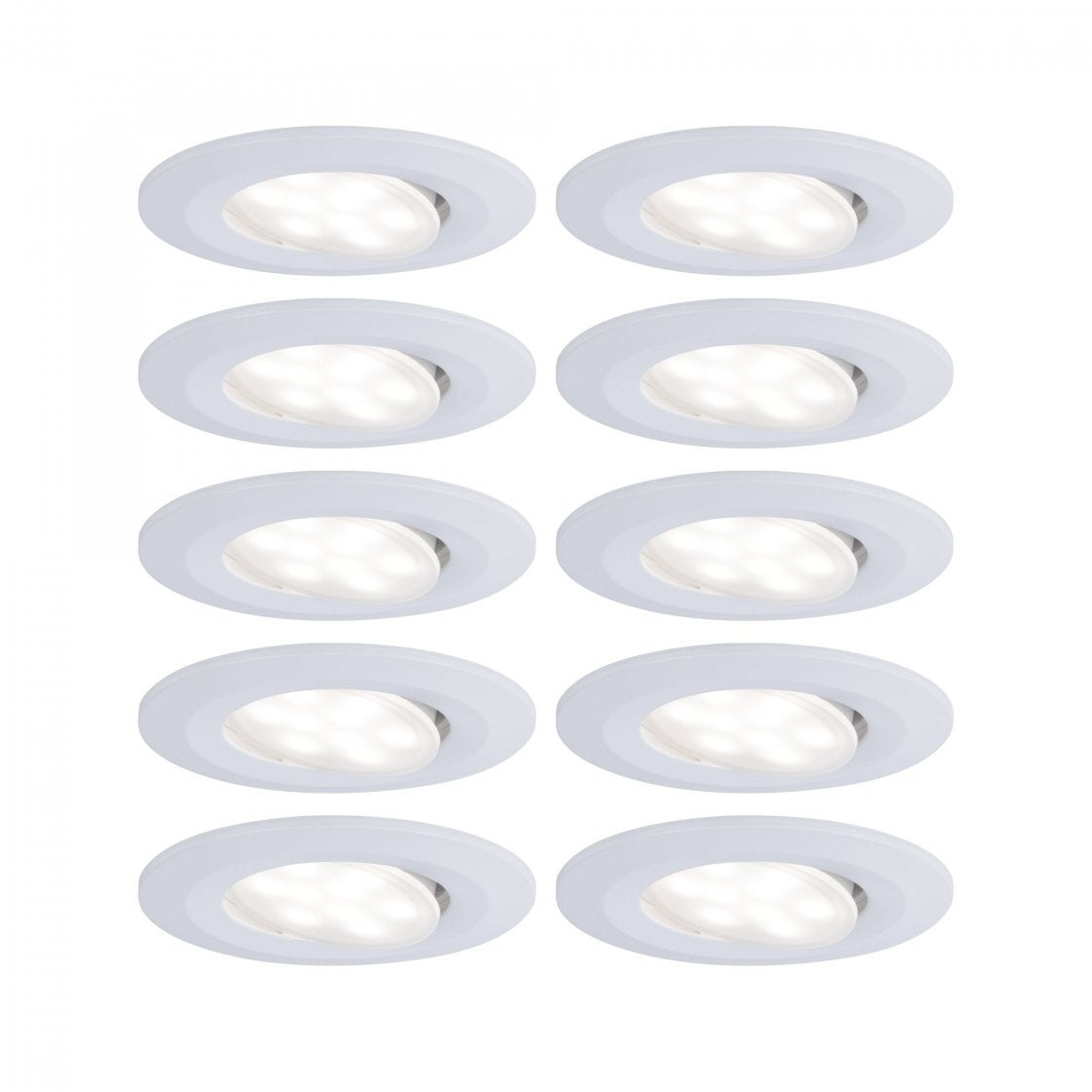  HomeSpa LED Einbauleuchte Calla Basisset schwenkbar  IP65 rund 90mm 30° 10x6W 10x530lm 230V 4000K Weiß matt