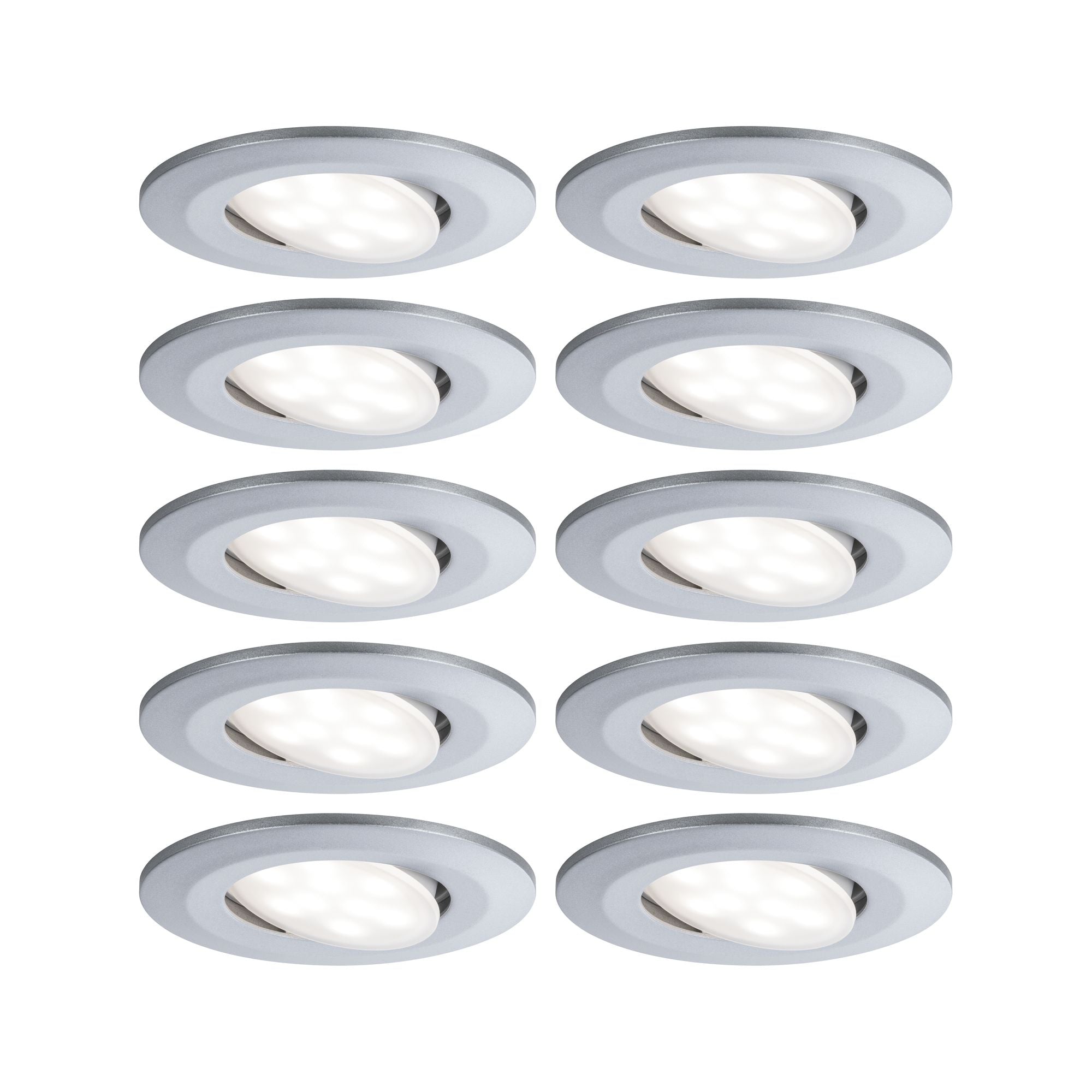 LED Einbauleuchte Calla  Basisset schwenkbar IP65 rund 90mm 30° 10x6W 10x530lm 230V 4000K Chrom matt