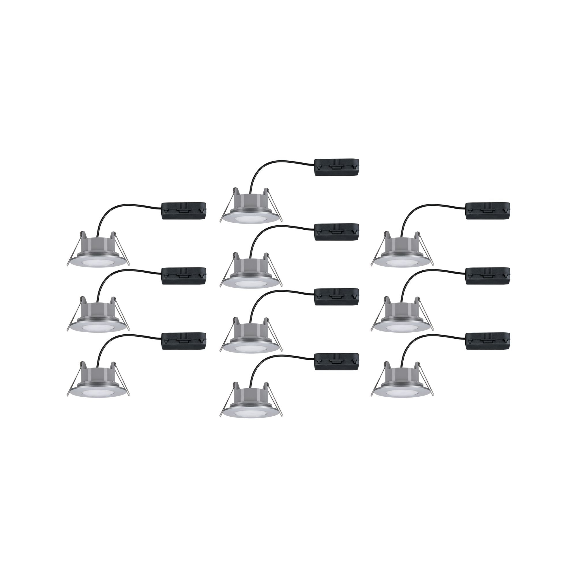 LED Einbauleuchte Calla  Basisset schwenkbar IP65 rund 90mm 30° 10x6W 10x530lm 230V 4000K Chrom matt