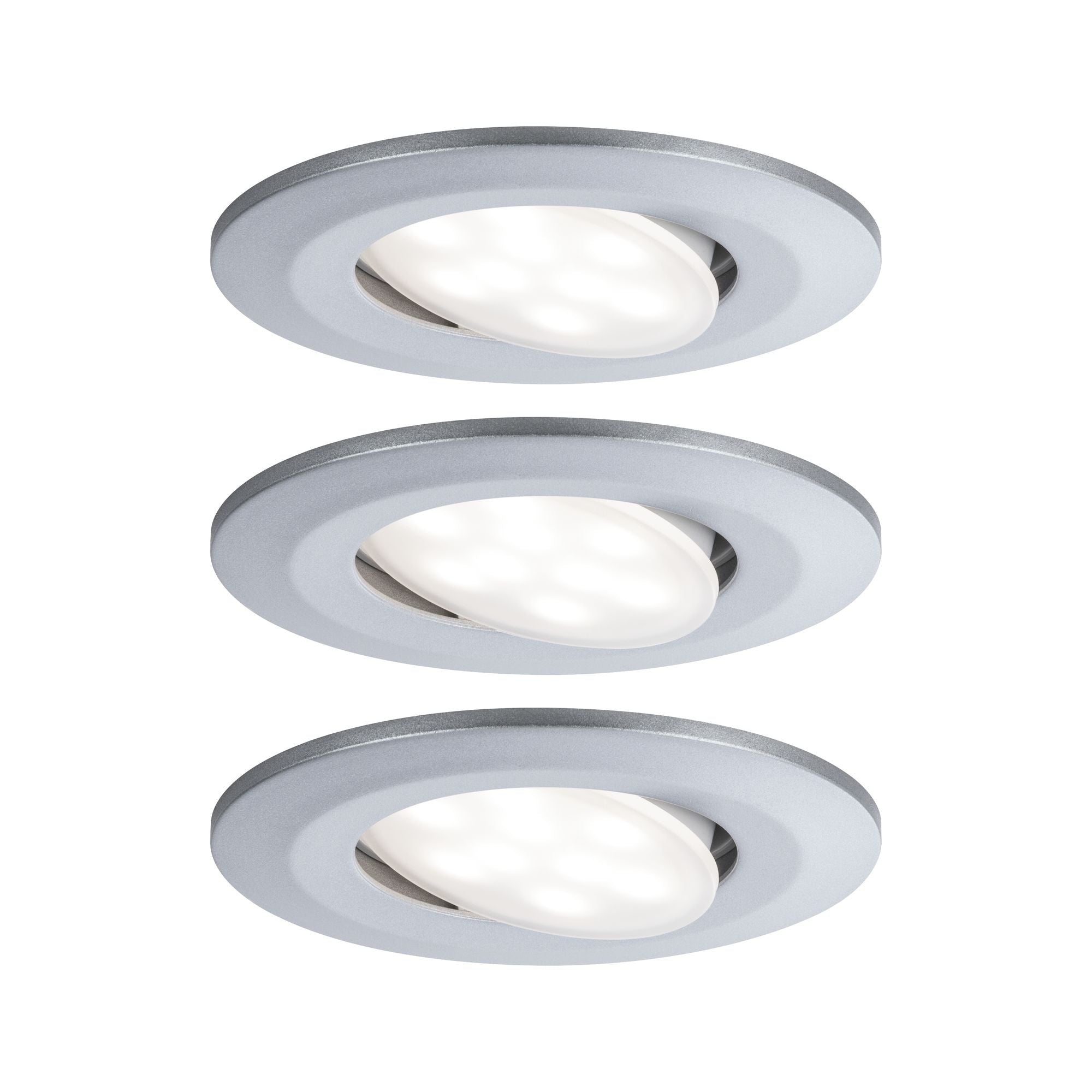 LED Einbauleuchte Calla  Basisset schwenkbar IP65 rund 90mm 30° 3x6W 3x530lm 230V 4000K Chrom matt