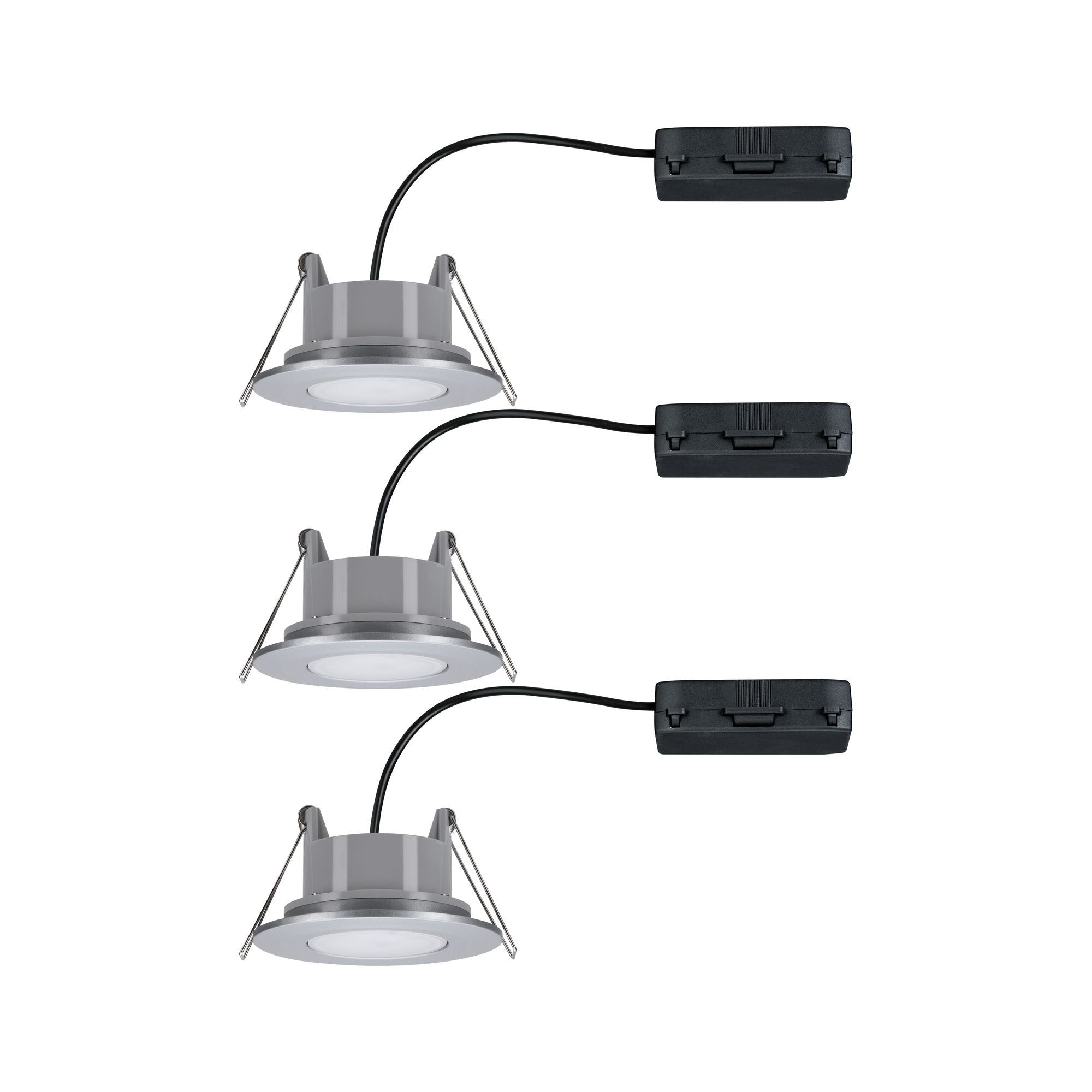 LED Einbauleuchte Calla  Basisset schwenkbar IP65 rund 90mm 30° 3x6W 3x530lm 230V 4000K Chrom matt