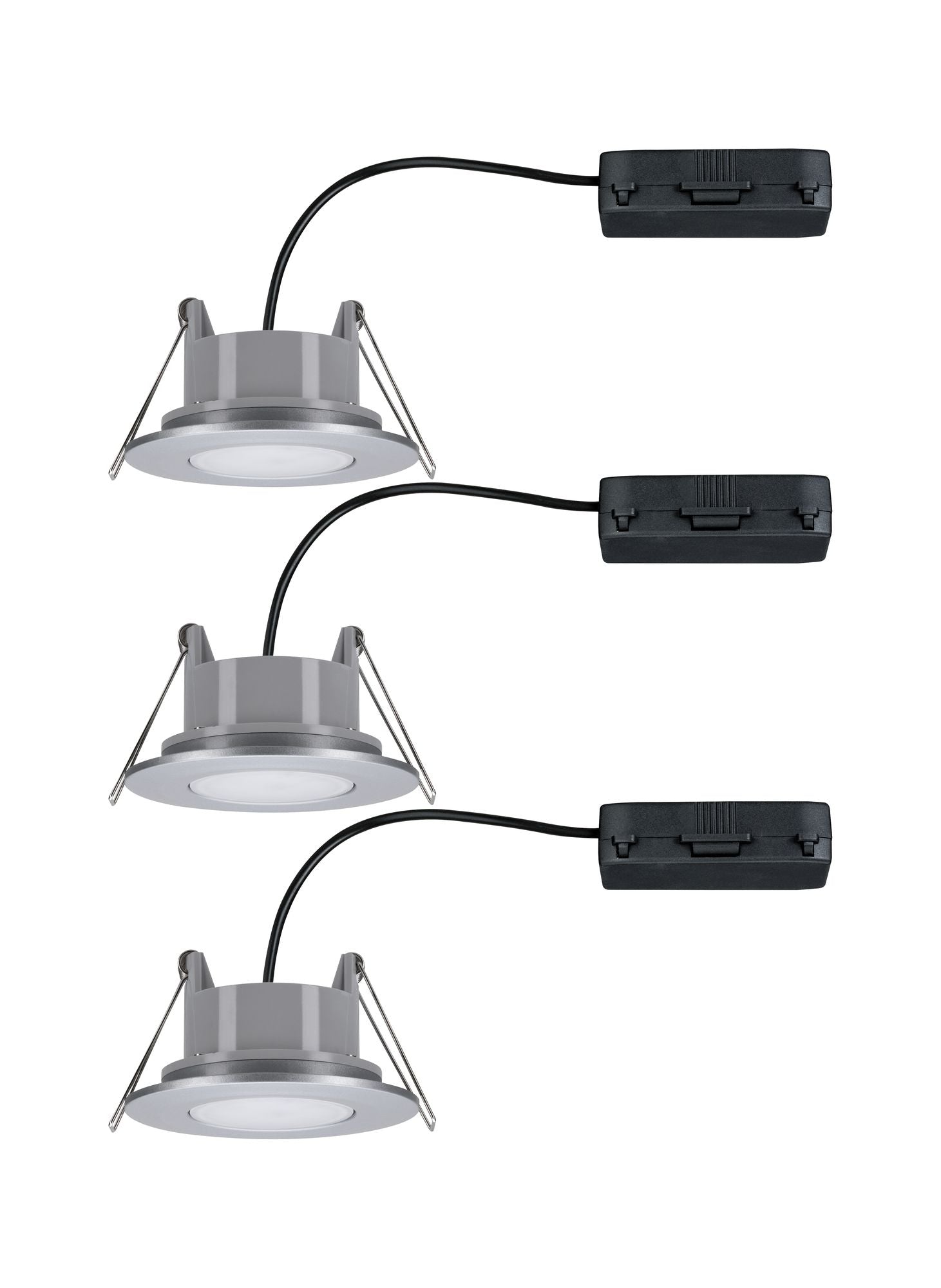 LED Einbauleuchte Calla  Basisset schwenkbar IP65 rund 90mm 30° 3x5,2W 3x460lm 230V dimmbar 4000K Chrom matt