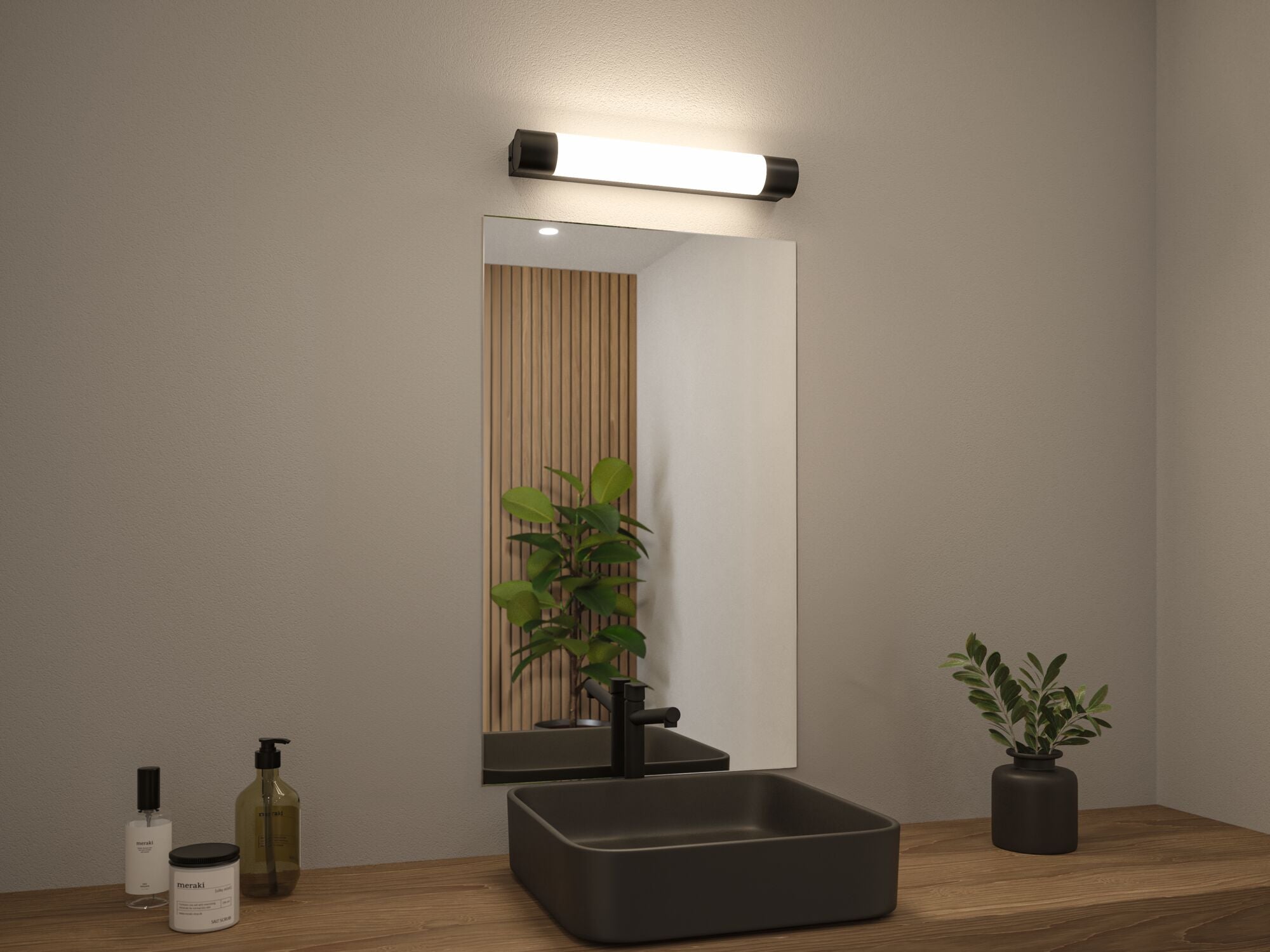 Selection Bathroom Orgon  Steckdose IP44 3000K 600lm 230V 7,5W Schwarz