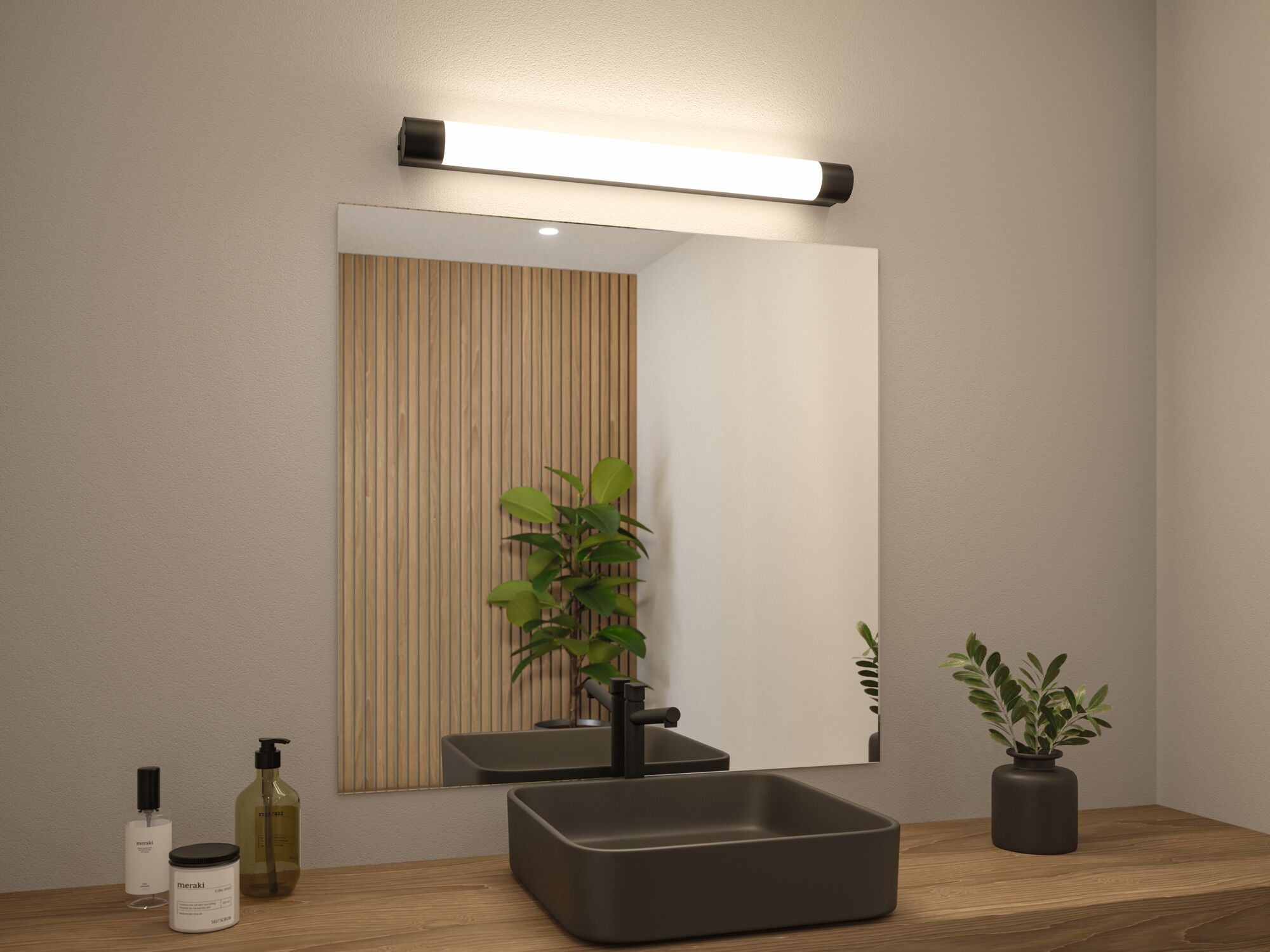 Selection Bathroom Orgon  Steckdose IP44 3000K 850lm 230V 10,5W Schwarz