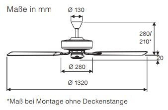 Deckenventilator Classic Royal 132