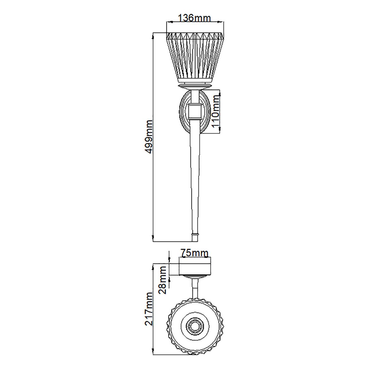 Agatha 2-flammige Wandleuchte - Gebürstetes Nickel