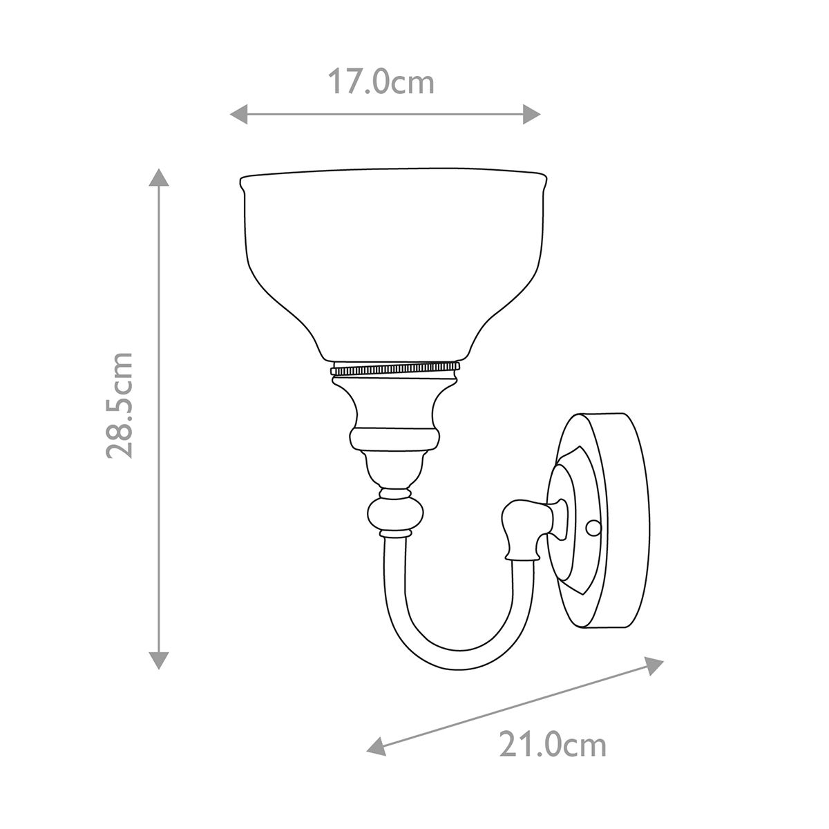 Cheadle 1-flammige Wandleuchte - Poliertes Chrom