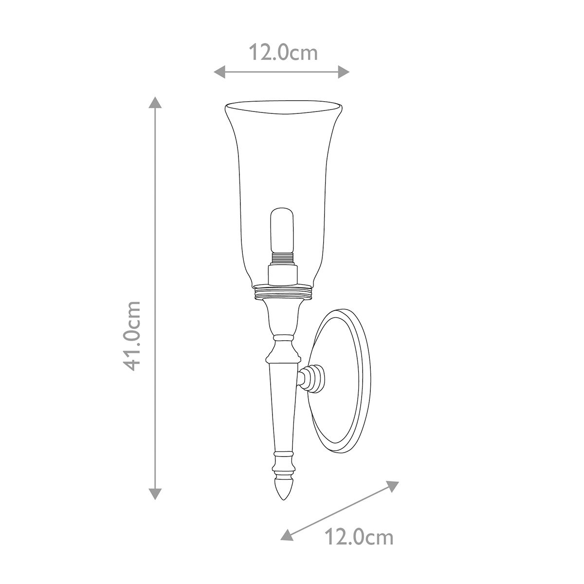 Dryden 1-flammige Wandleuchte - Messing poliert LED G9