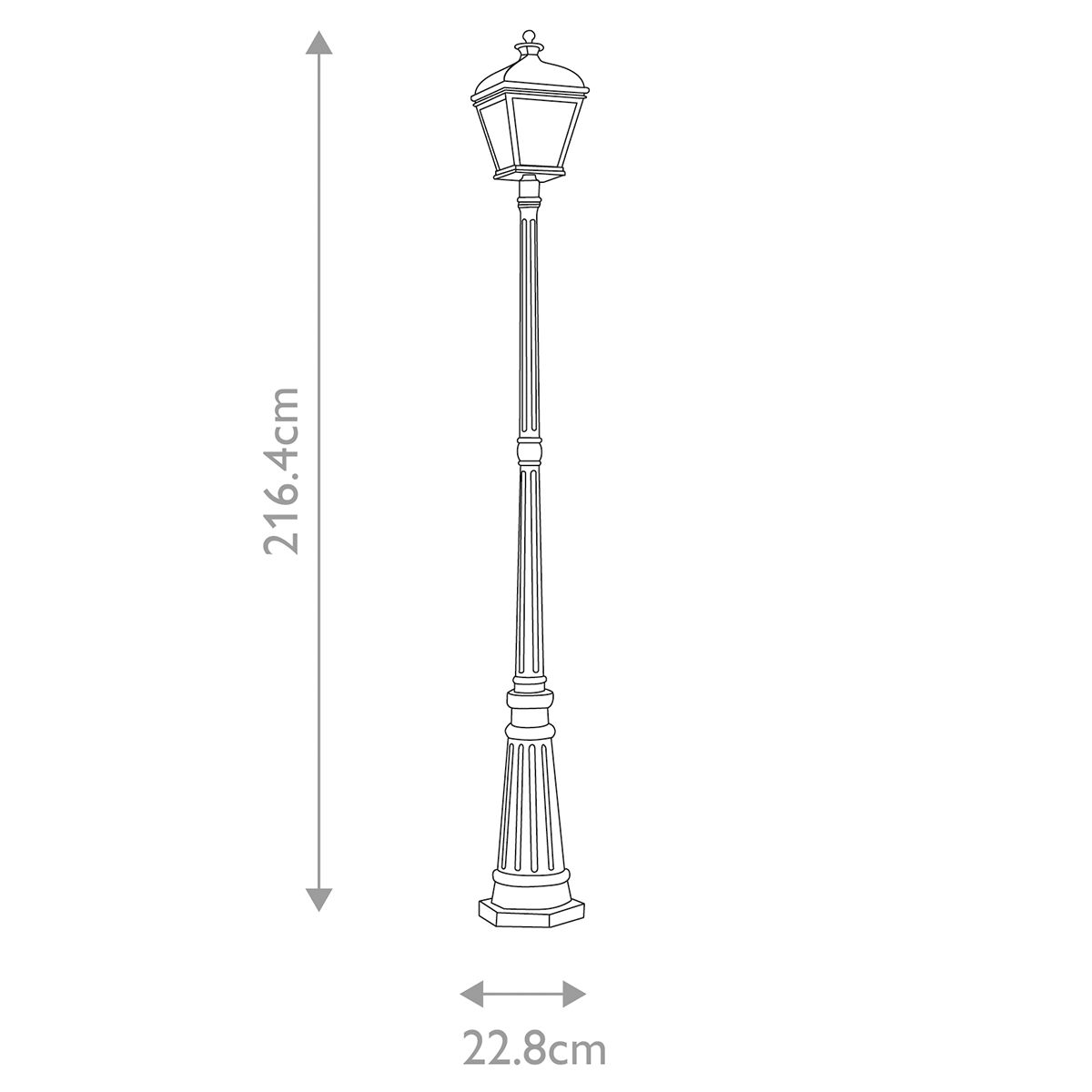 Bayview Laternenpfahl mit 1 Licht, Schwarz