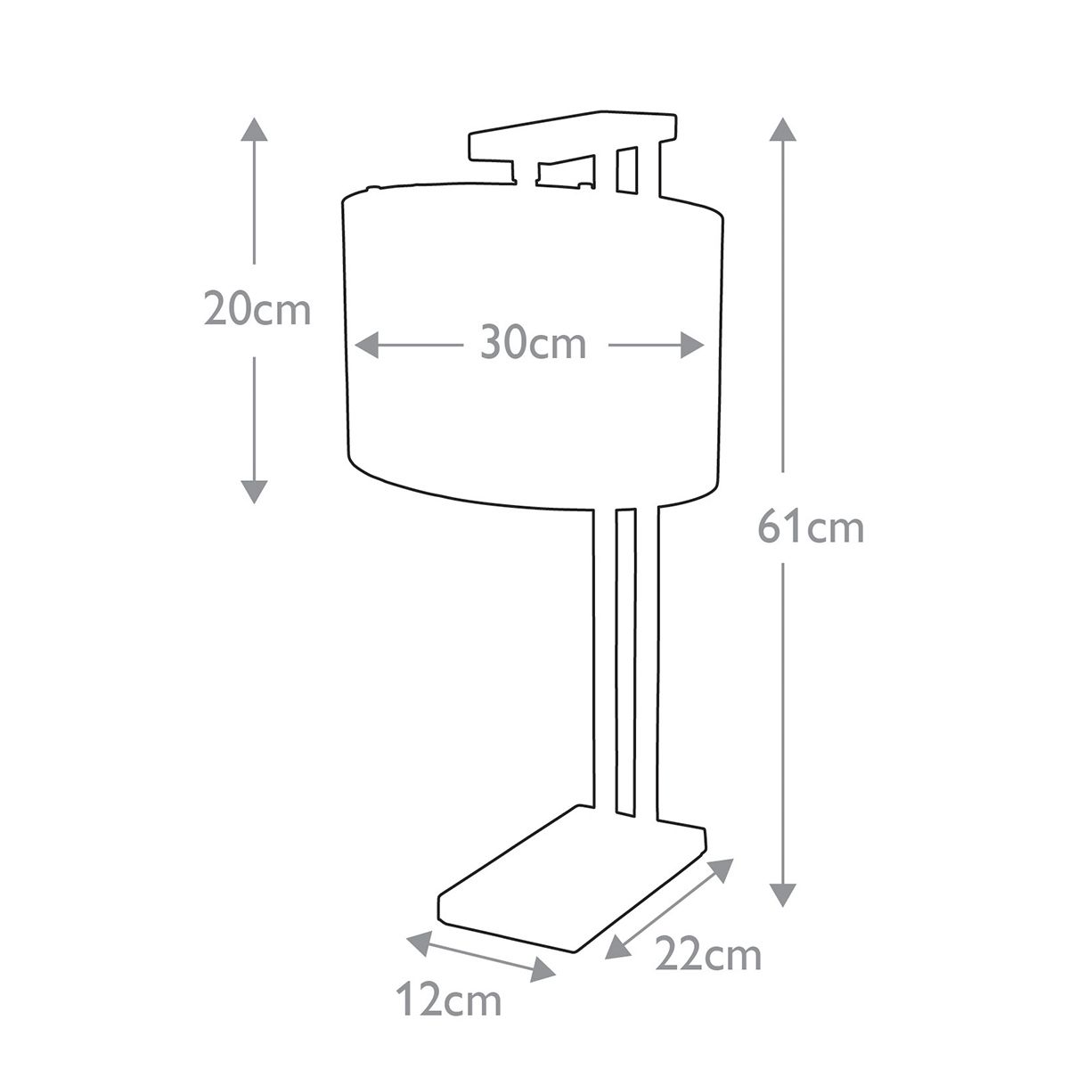 Belmont 1-flammige Tischlampe - Gebürstetes Nickel