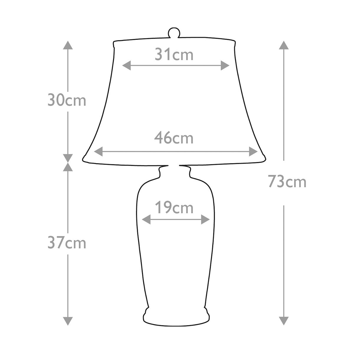 Blaue traditionelle Tischlampe mit 1 Licht - Blau und Weiß mit cremefarbenem Schirm