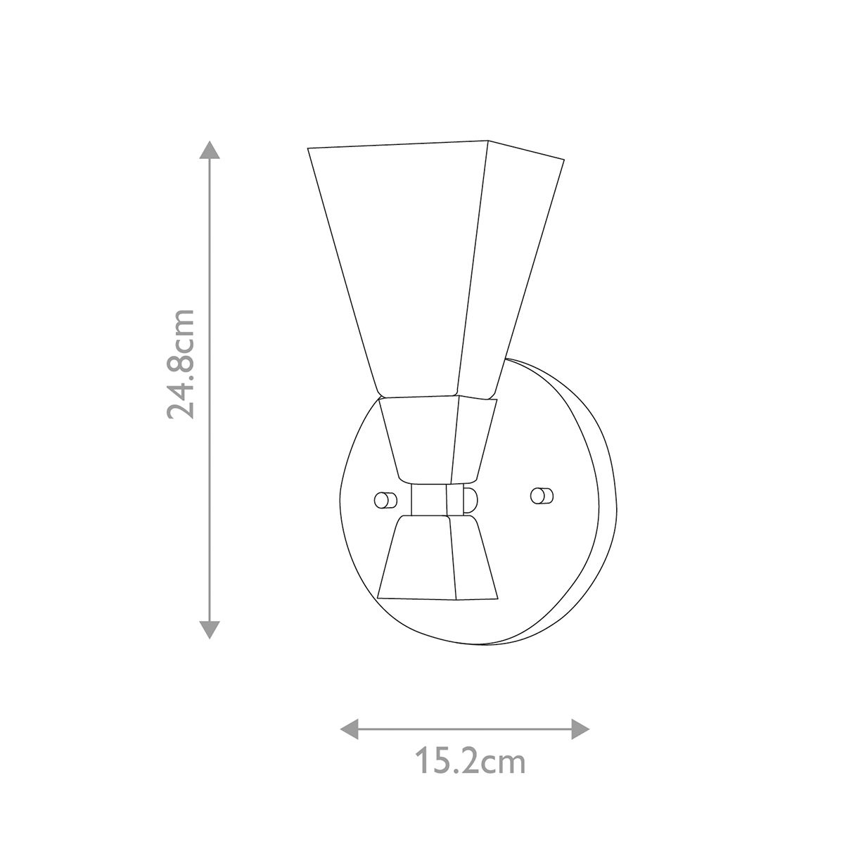 Bowtie 1lt Wandleuchte - Mattschwarz