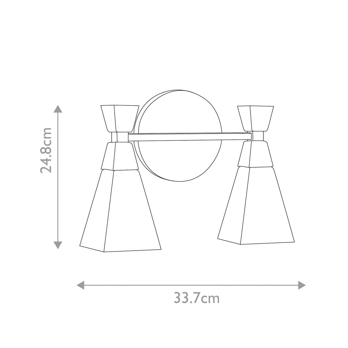 Bowtie 2lt Wandleuchte - Mattschwarz