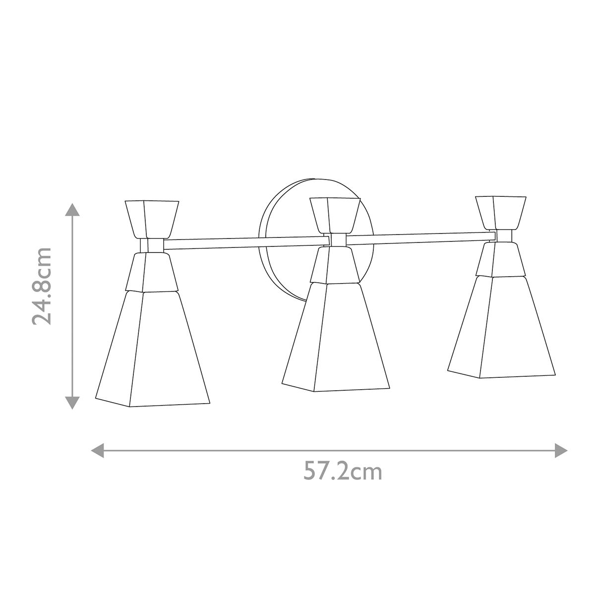 Bowtie 3lt Wandleuchte - Mattschwarz