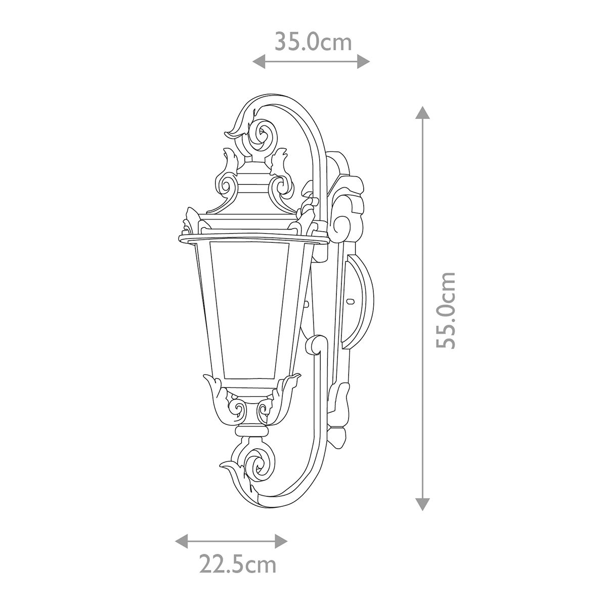 Baltimore 1-flammige mittelgroße Wandlaterne - verwitterte Bronze