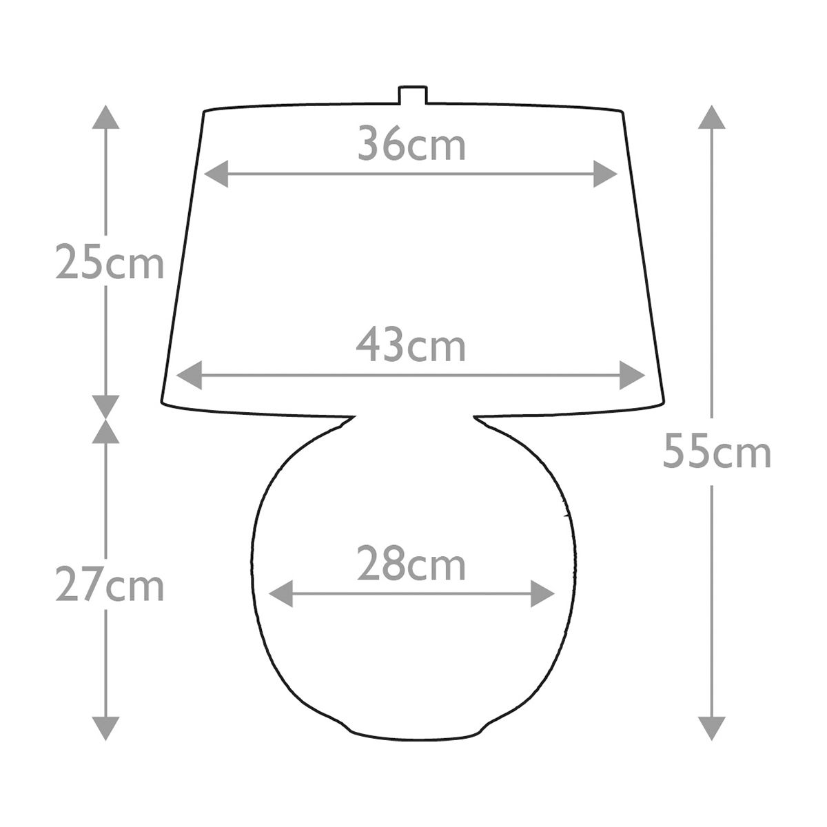 Caesar 1-flammige Tischlampe - Silber mit silbernem Schirm