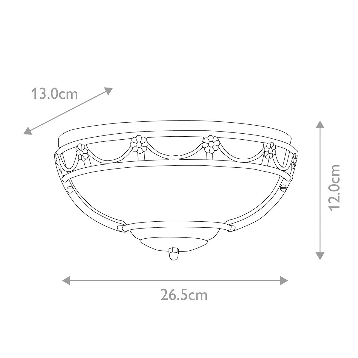 Carisbrooke 1-flammige Wandfluterlampe - Schwarz