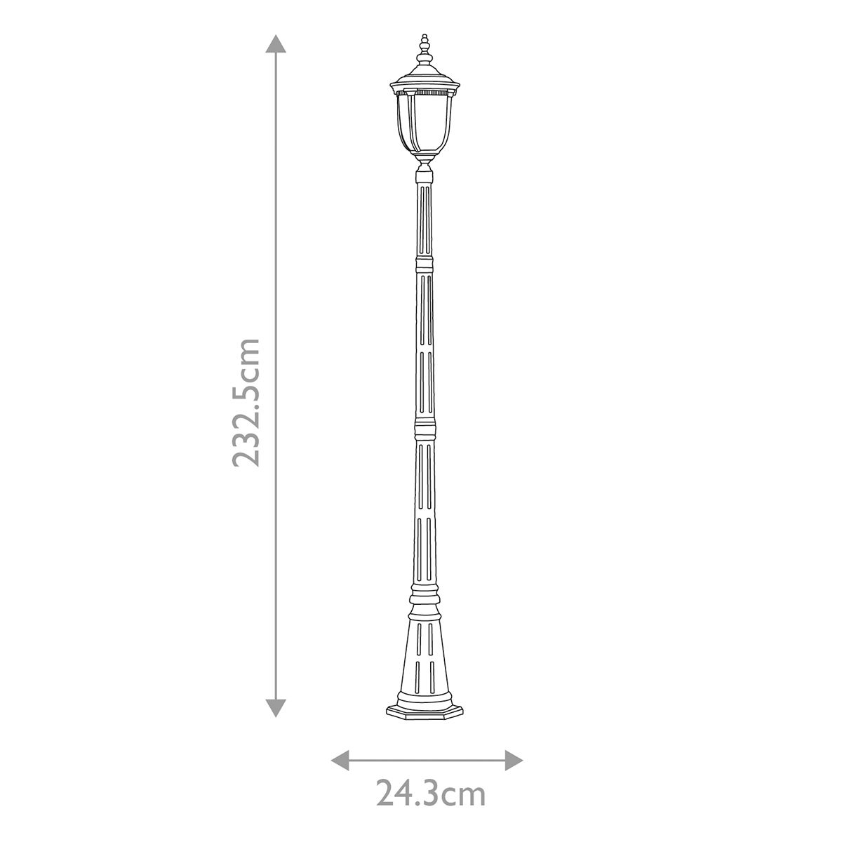 Cleveland 1-flammige Laterne mit Einzelkopf, verwitterte Bronze