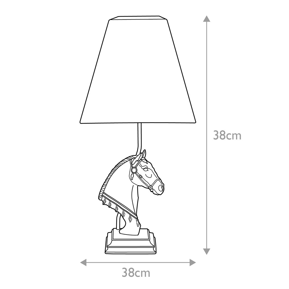 Eclipse 1-flammige Tischlampe mit konischem, quadratischem Schirm, Bronzepatina mit natürlichem Schirm