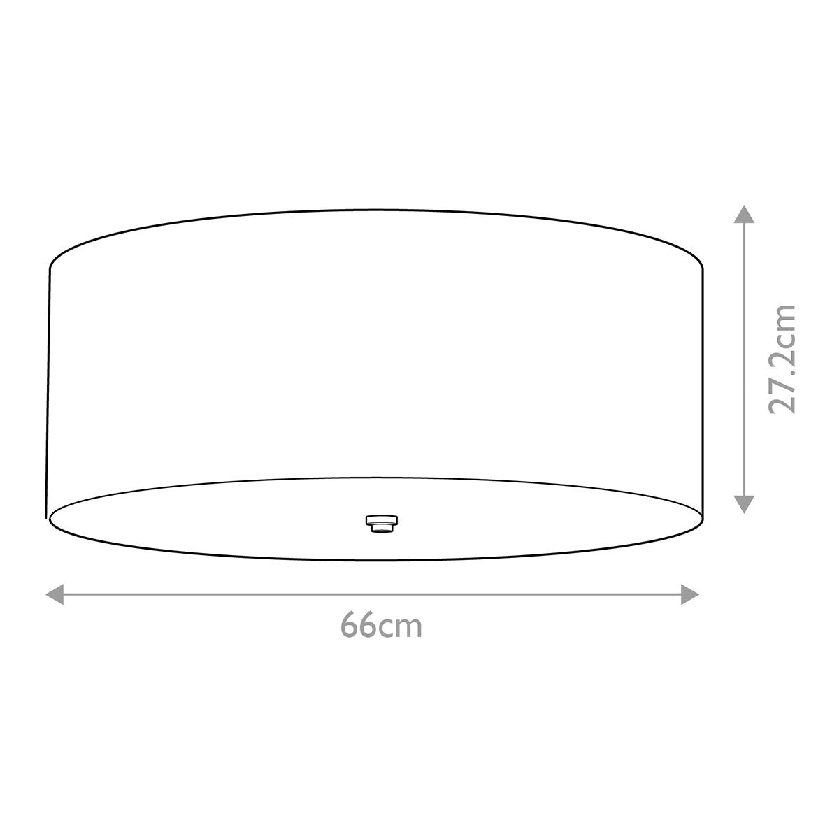 Fletcher 26" Flush - Poliertes Chrom mit Elfenbeinschirm