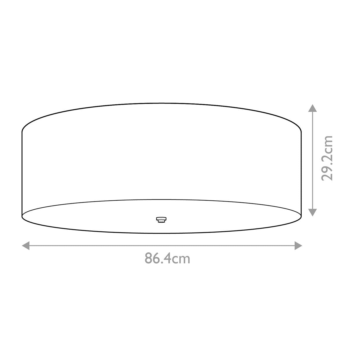 Fletcher 34" Flush - Poliertes Chrom mit Elfenbeinschirm