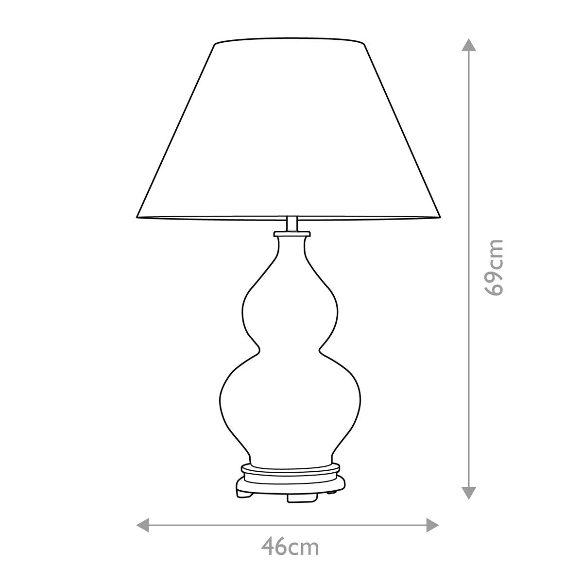 Harbin Gourd 1-flammige Tischlampe mit hohem Empire-Design – Seladon mit cremefarbenem Schirm