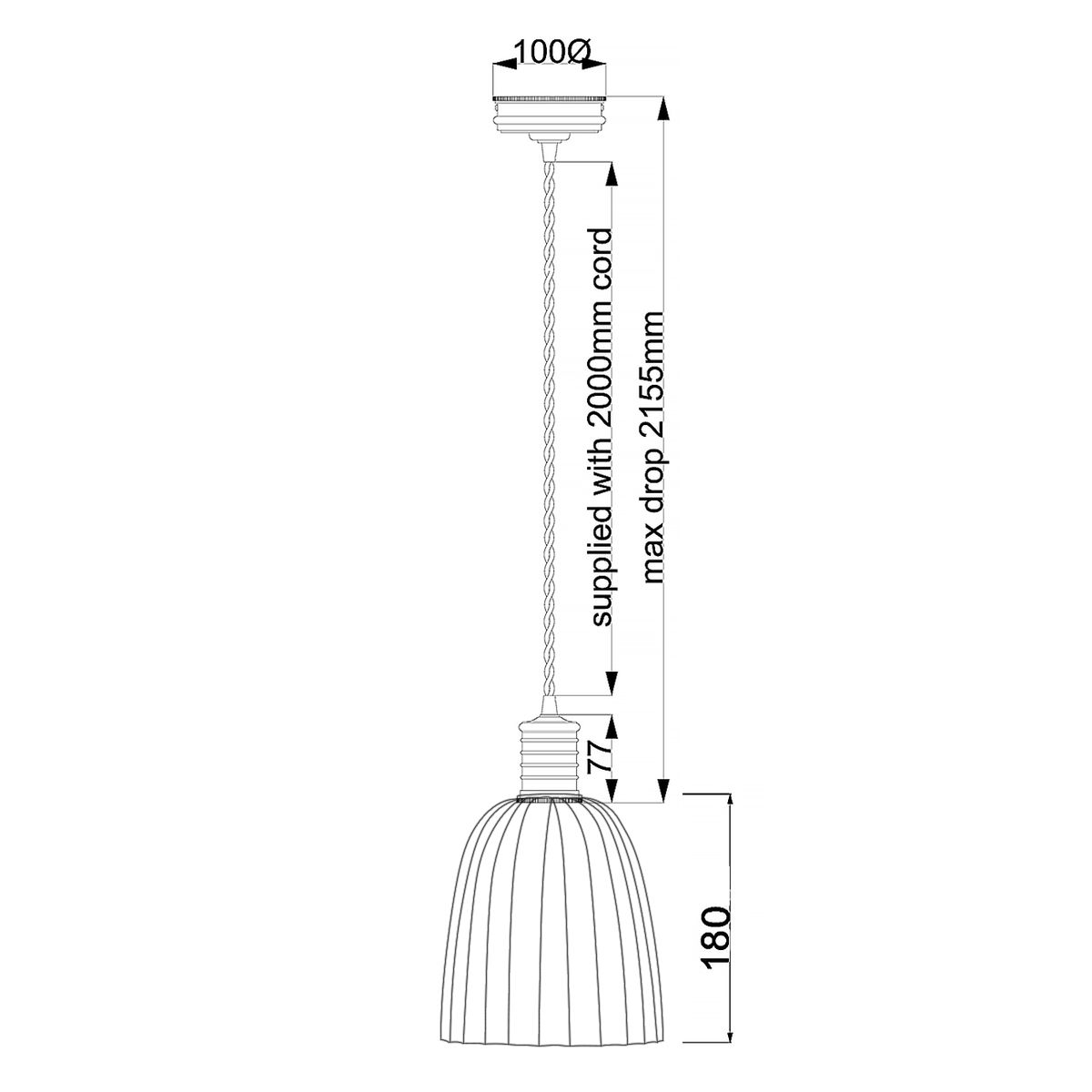 Douille Pendelleuchte mit 1 Licht - Schwarz/Poliertes Messing