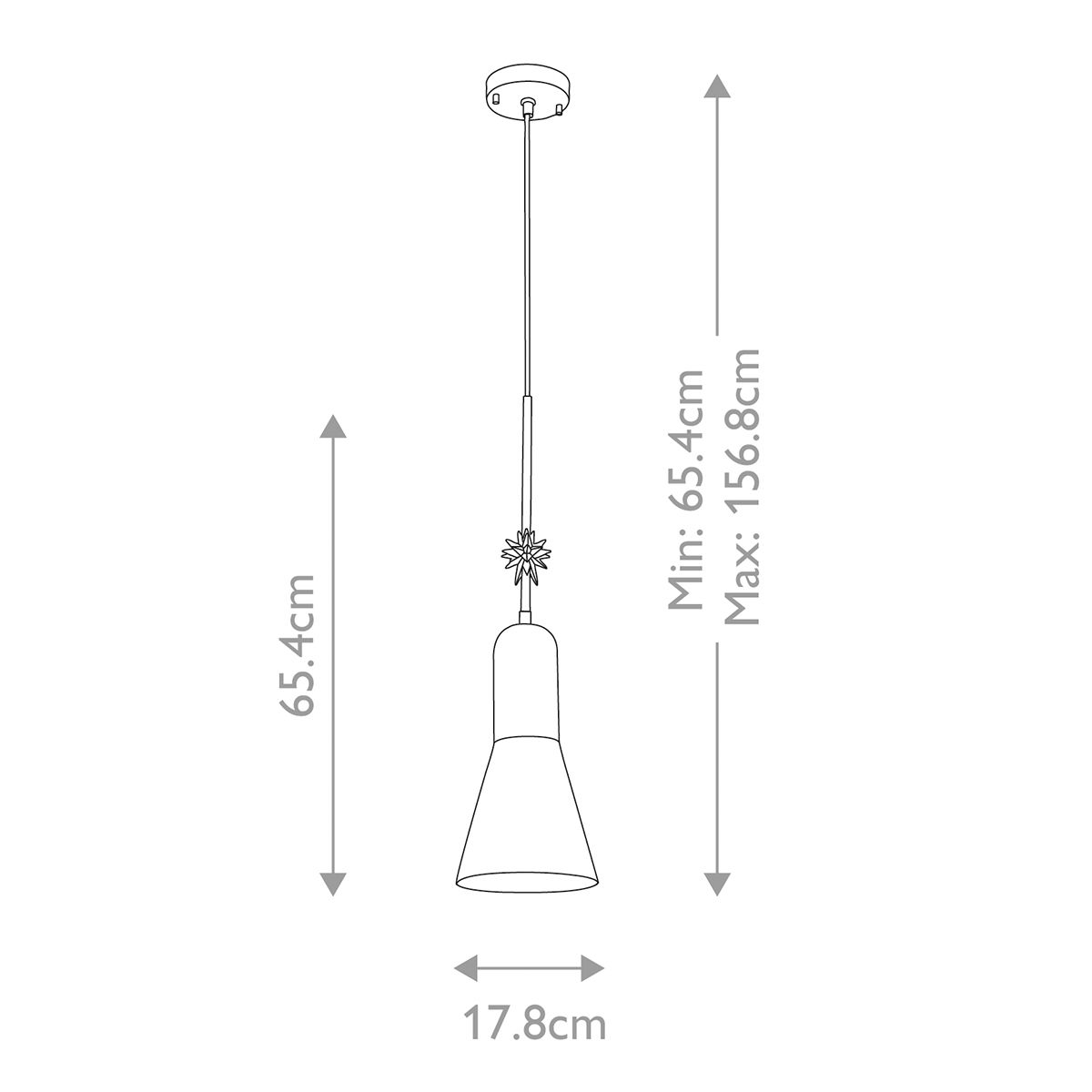 Etoile 1lt Medium Pendelleuchte - Mattschwarz und Blattgold