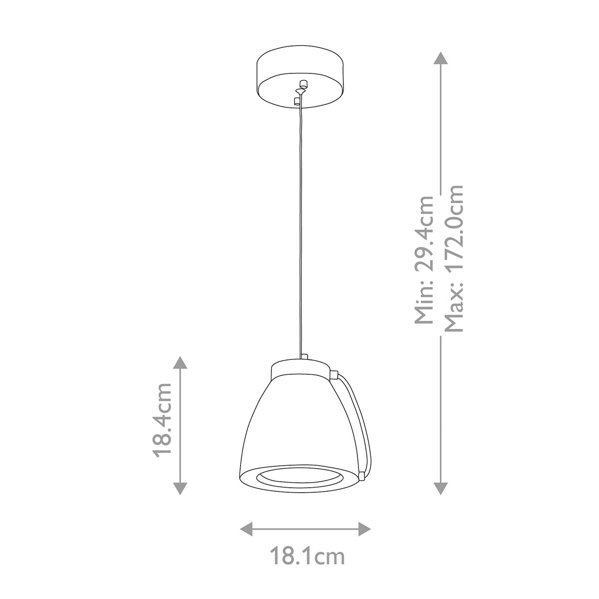 Europa 1-flammige kleine LED-Pendelleuchte - Weiß lackiert