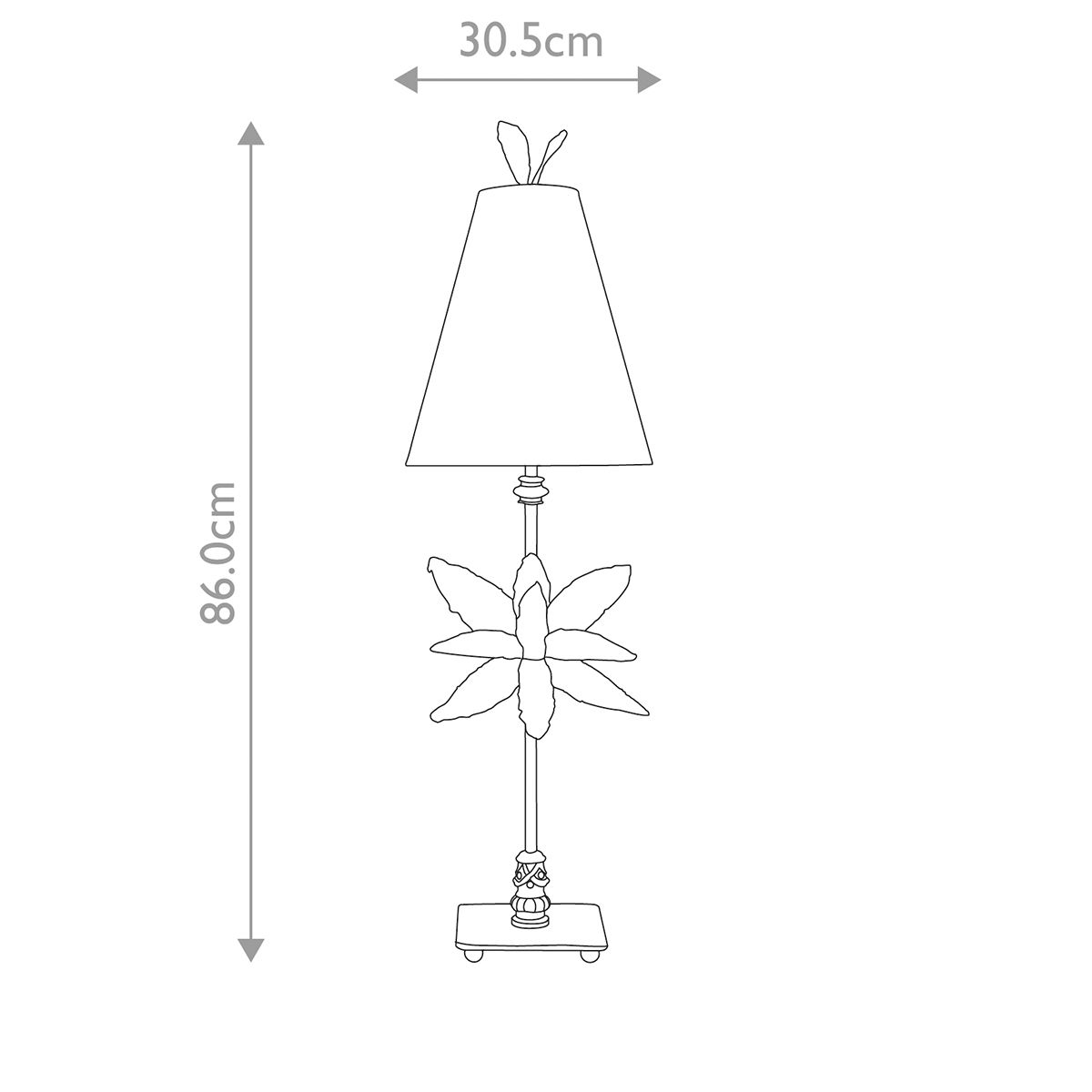 Azalea 1-flammige Tischlampe - Blattsilber