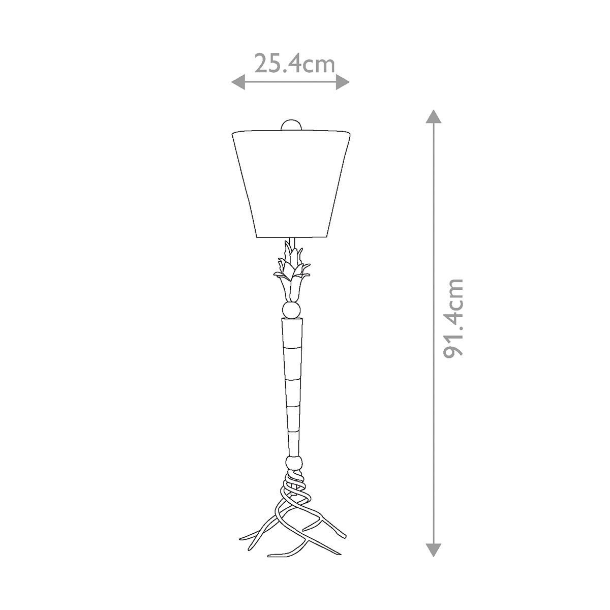 Flambeau 1-flammige Tischlampe - Schwarz, Creme und Blattgold